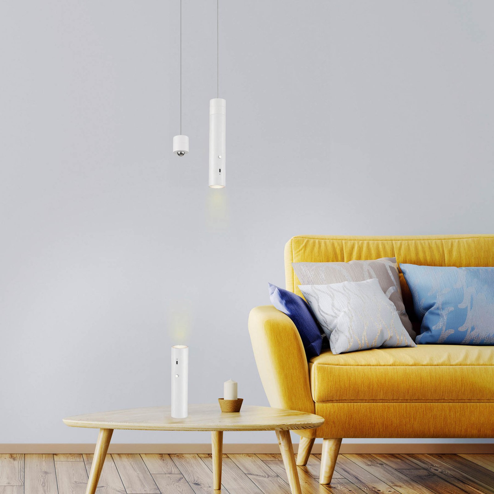 JUST LIGHT. Attach LED pendant light, white, iron