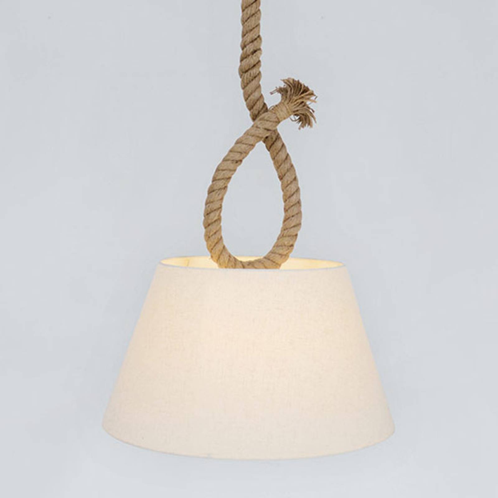 Lampa wisząca Rope z liną i kloszem tekstylnym