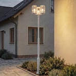 Lucande buitenlamp Siveta, hoogte 240 cm, 3-lamps, lichtgrijs