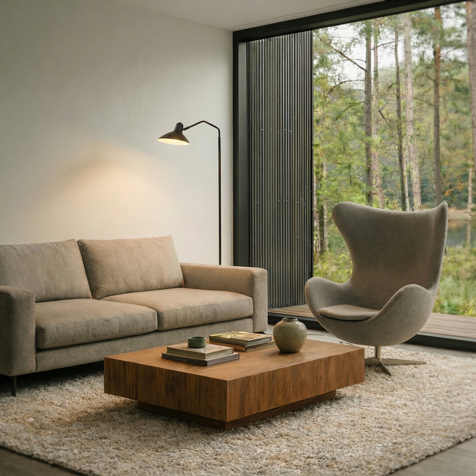 Piantana Lindby Adrik, nero, metallo