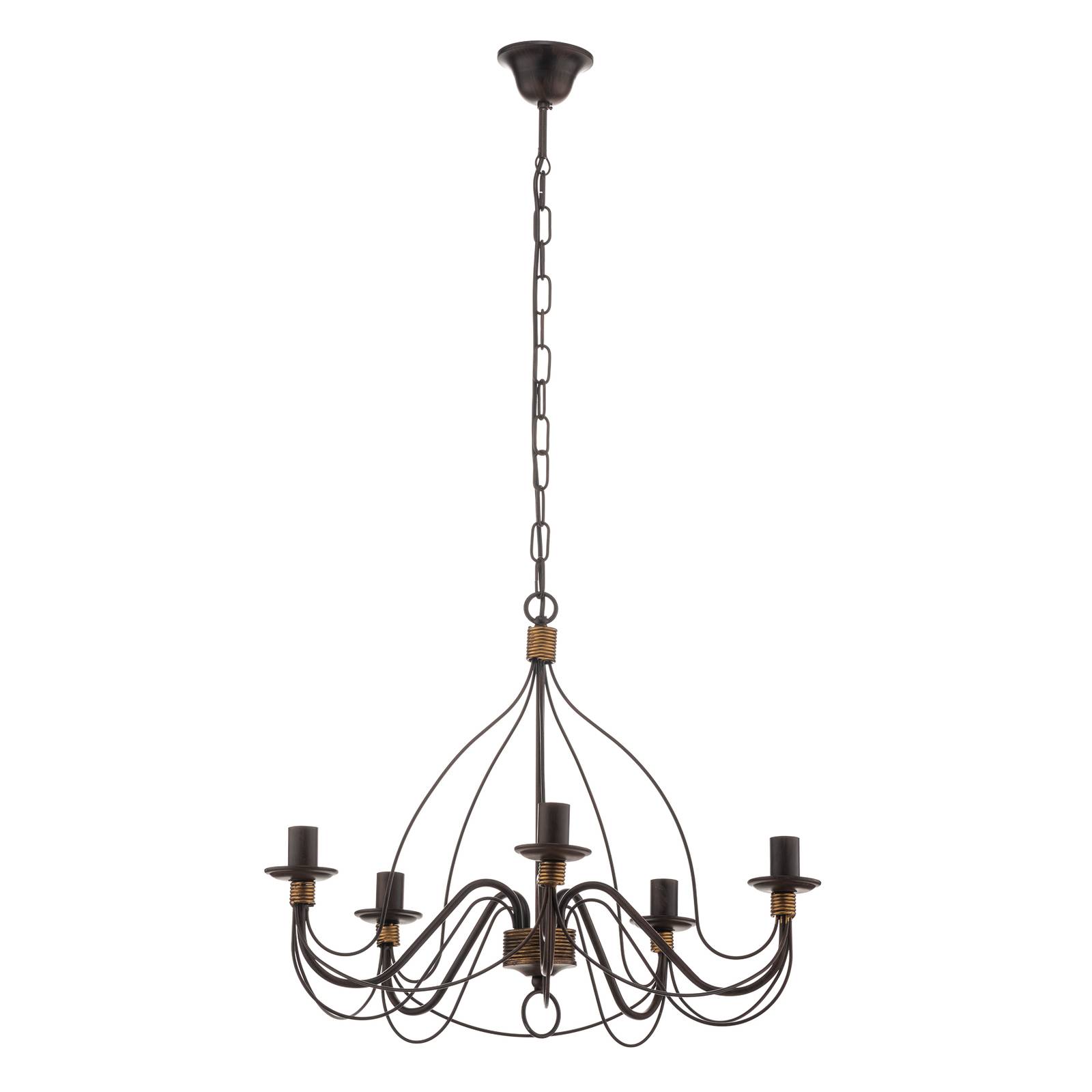 Lustre Fiamma Marrone 5 lampes sans abat-jour