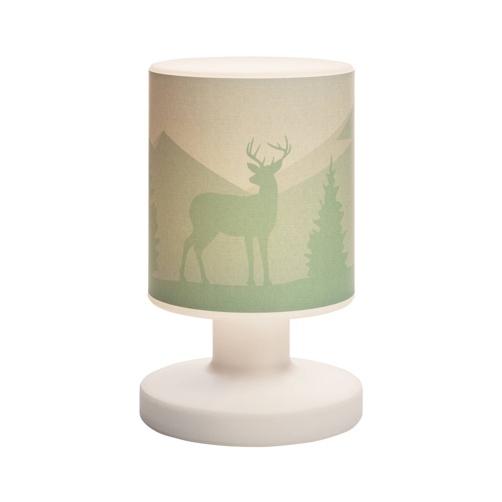 LED-Akkutischleuchte Scandi Wald grün 21 cm Kunststoff