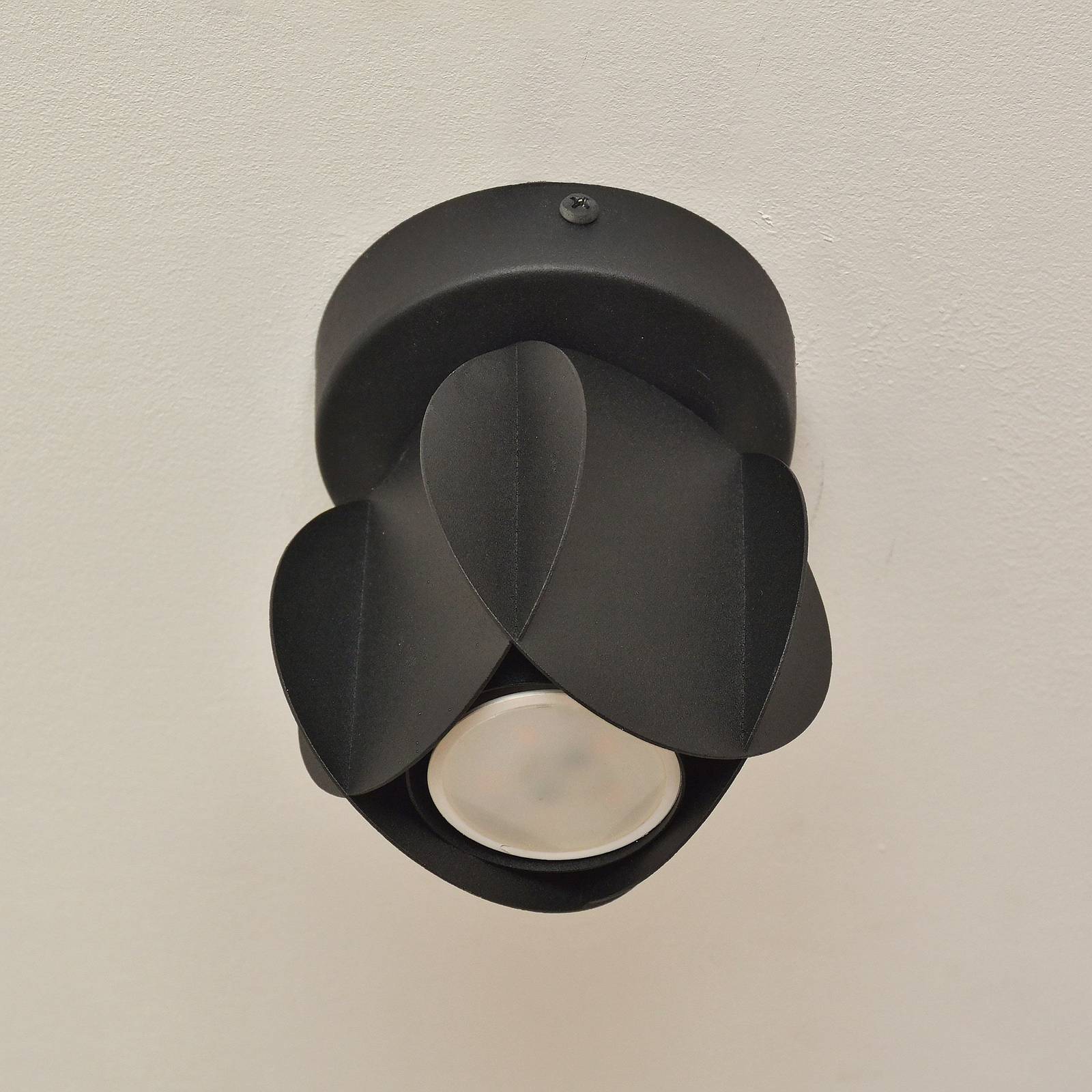 Reflektor sufitowy GAMBIT, czarny, Ø 10 cm, metal, GU10