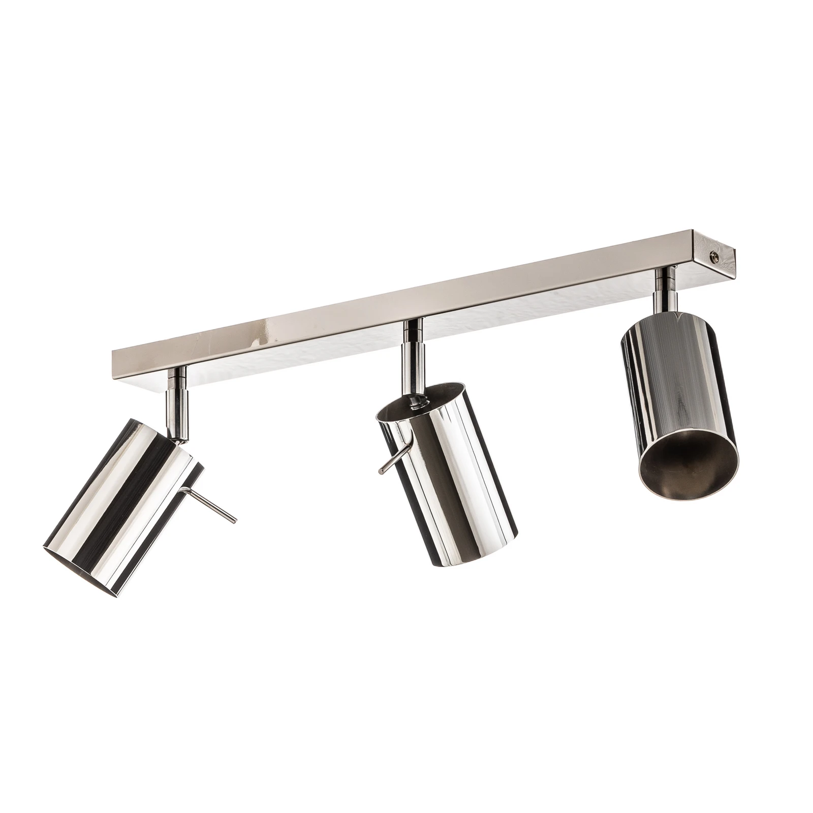Deckenspot Round, chrom, dreiflammig linear