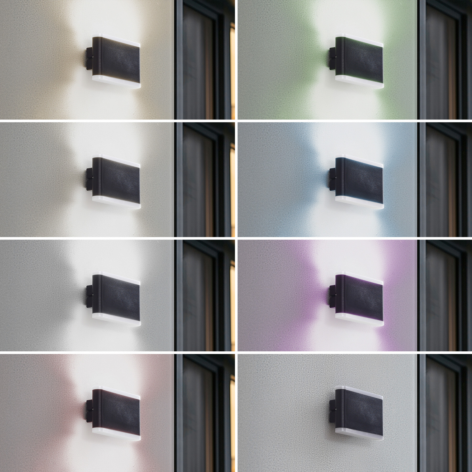 Candeeiro de parede exterior Lindby Smart LED Elvi, CCT, RGB, Tuya, IP54