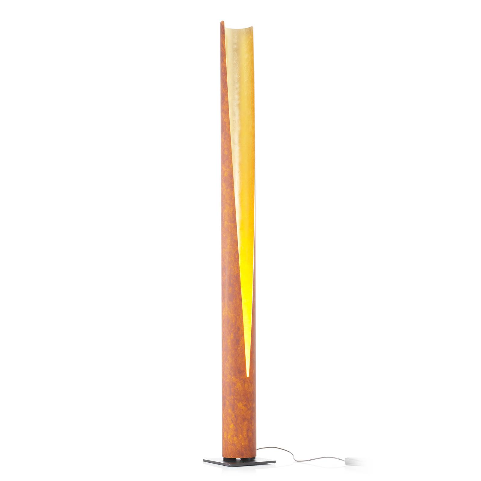Ekskluzywna lampa stojąca Cannula, rdzawo-złota