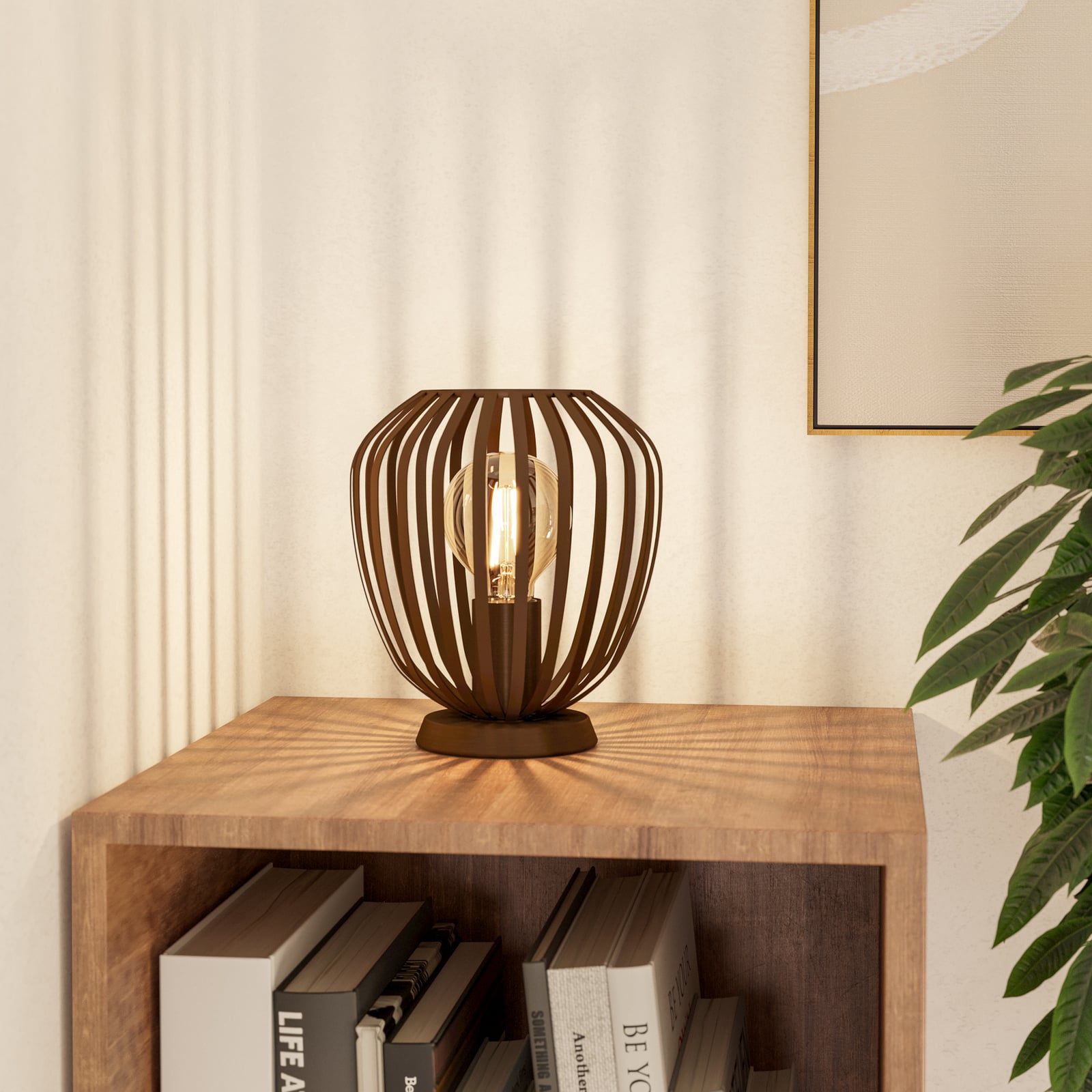 Bordlampe Espinal, børstet bronse, høyde 23 cm, metall E27