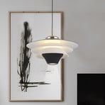 LED-Pendellampe Manley, schwarz/weiß, Ø 22 cm, Metall