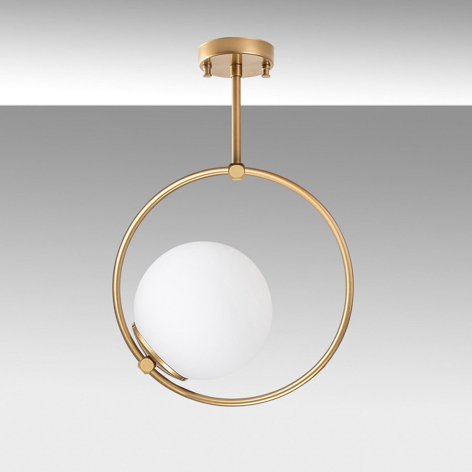 Deckenleuchte Dolunay, Ø 26 cm, goldfarben, Glas, E27
