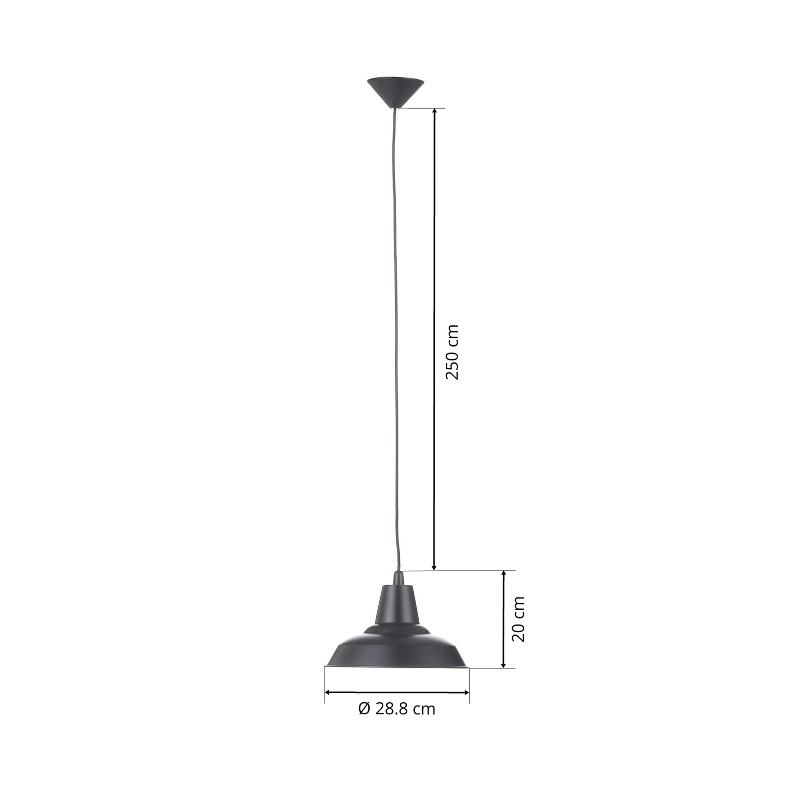Zwarte metalen hanglamp Lybe