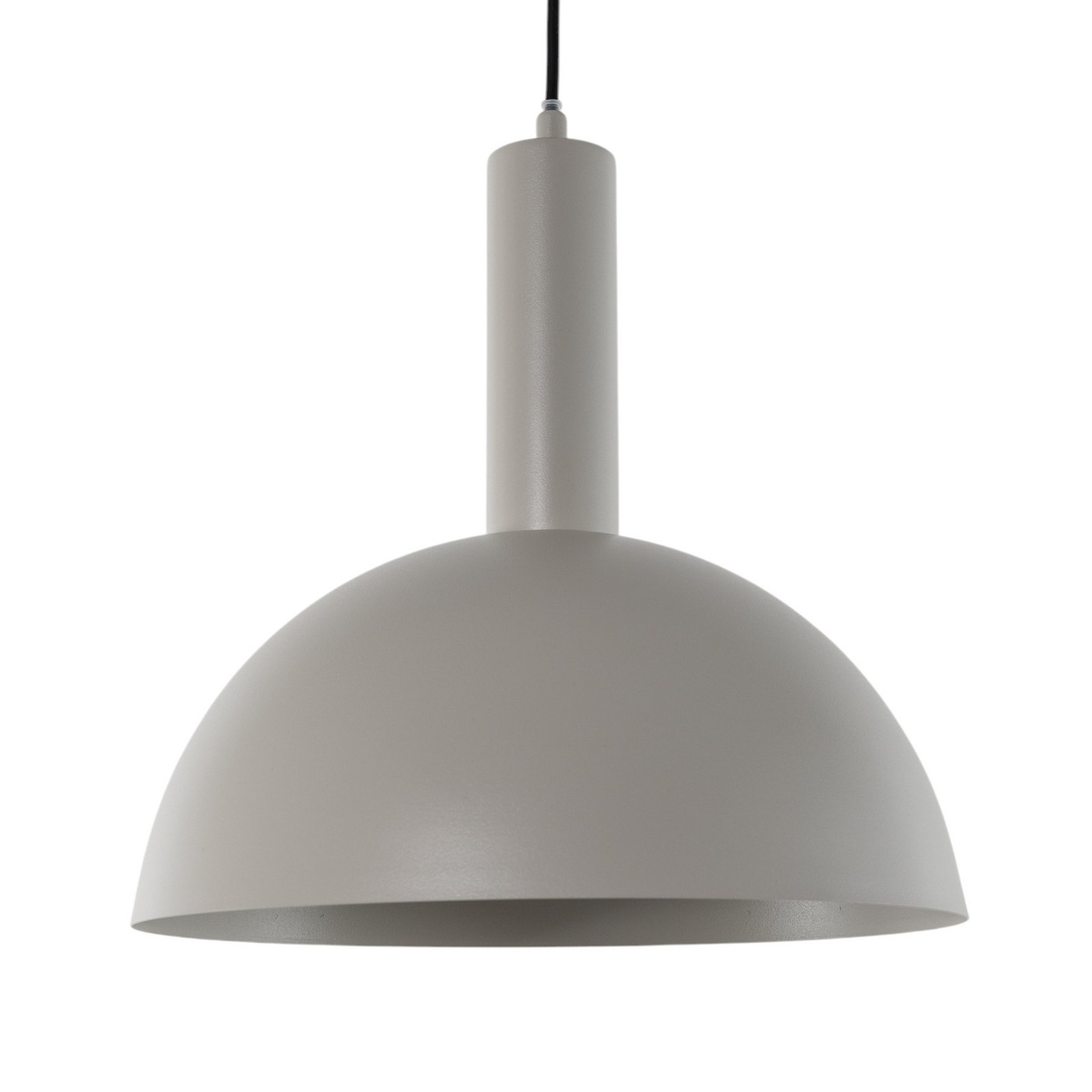 Candeeiro suspenso Vitrum cupola M, taupe, semicircular, Ø 30 cm