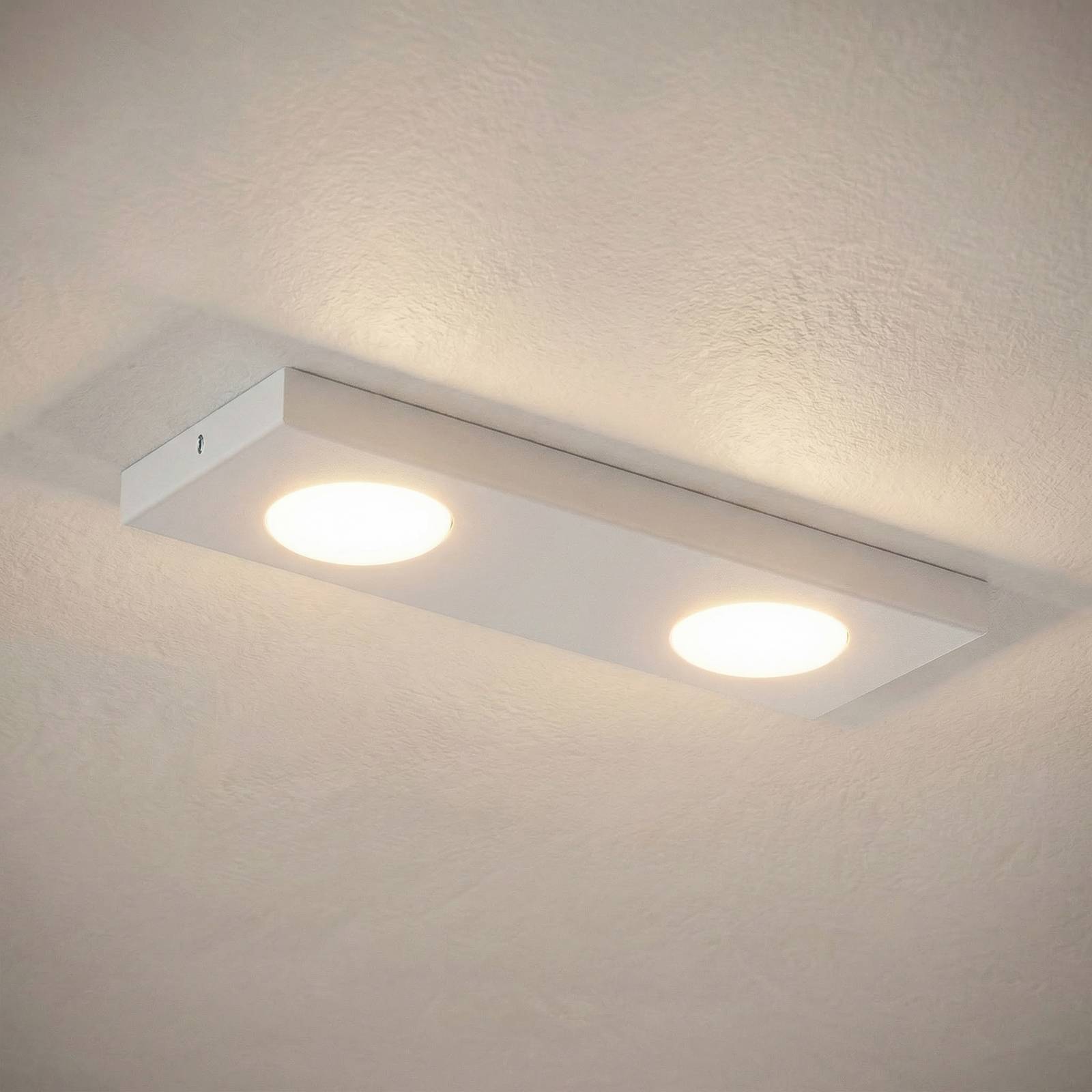 SIGMA Plafonnier Hero, blanc, 2 lampes, 35 x 12 cm, métal, GX53