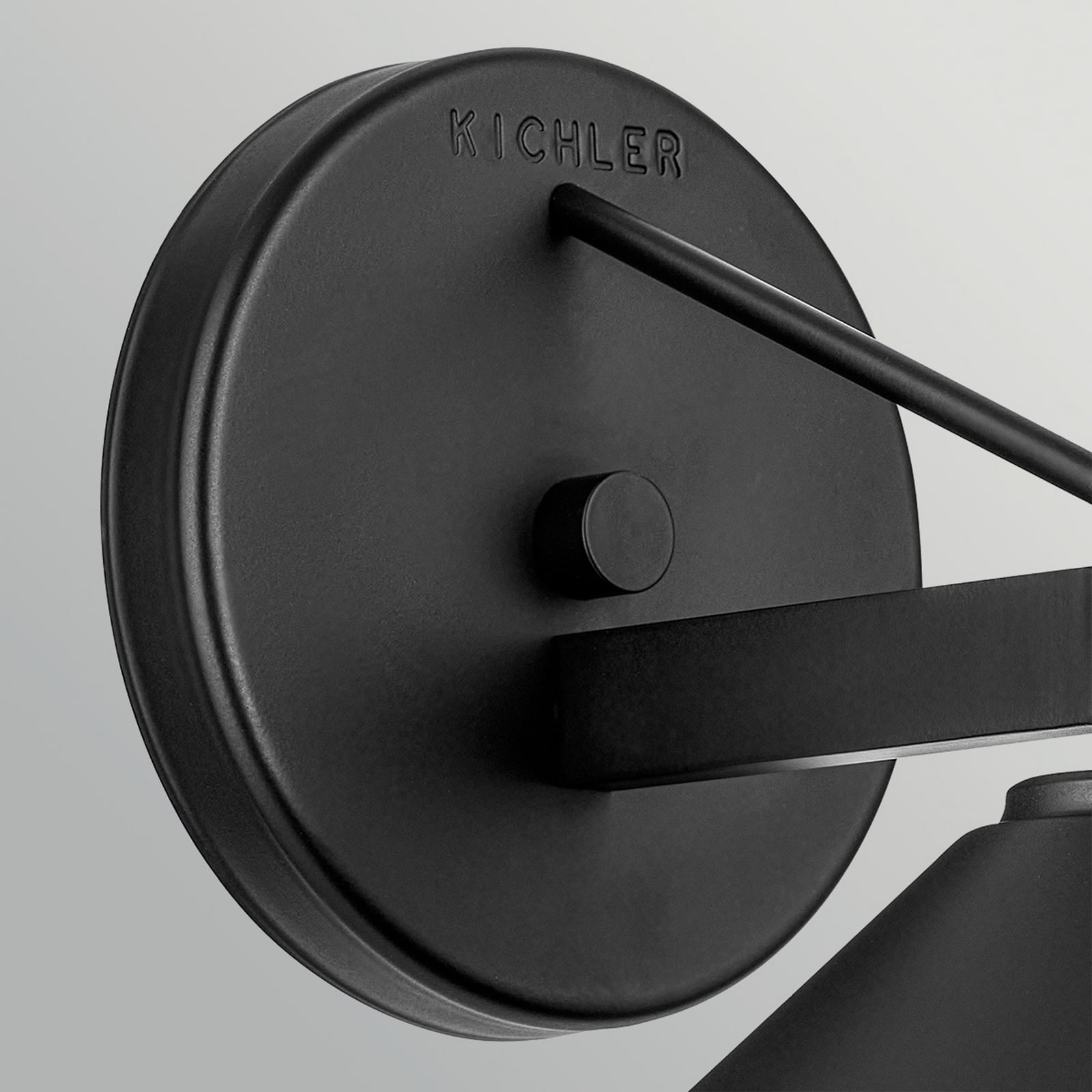 Candeeiro de parede exterior Ripley, preto, 20 cm, metal, IP44 - KICHLER Candeeiro de parede exterior Ripley, preto, 20 cm, metal, IP44 - KICHLER