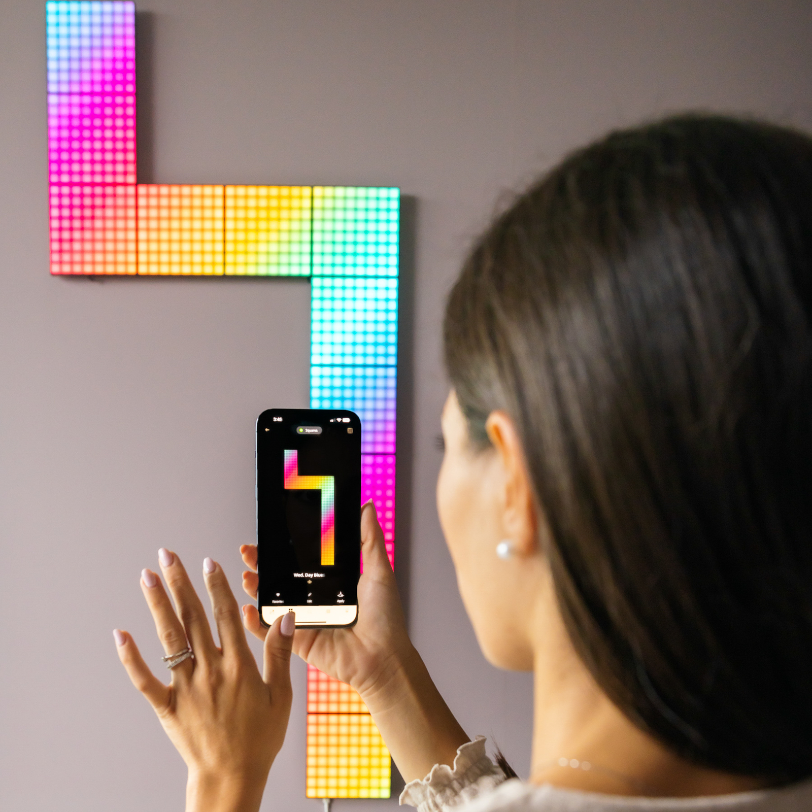 Twinkly RGB-Squares musta IP20 1x, laajennus