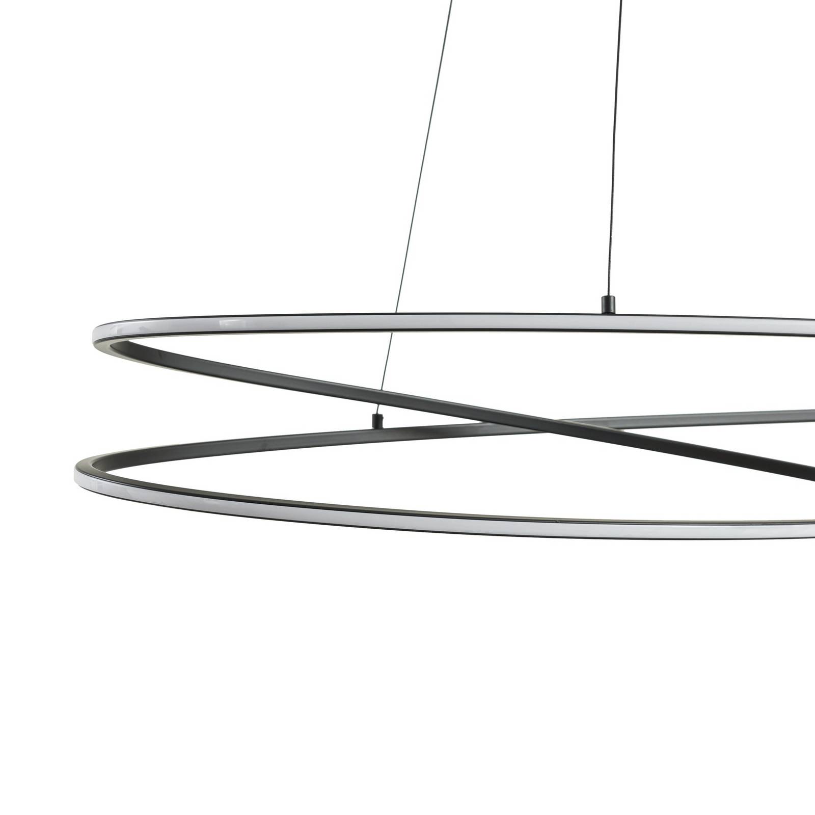 Lucande żyrandol LED Gavril, 100 cm, czarna, ściemniany
