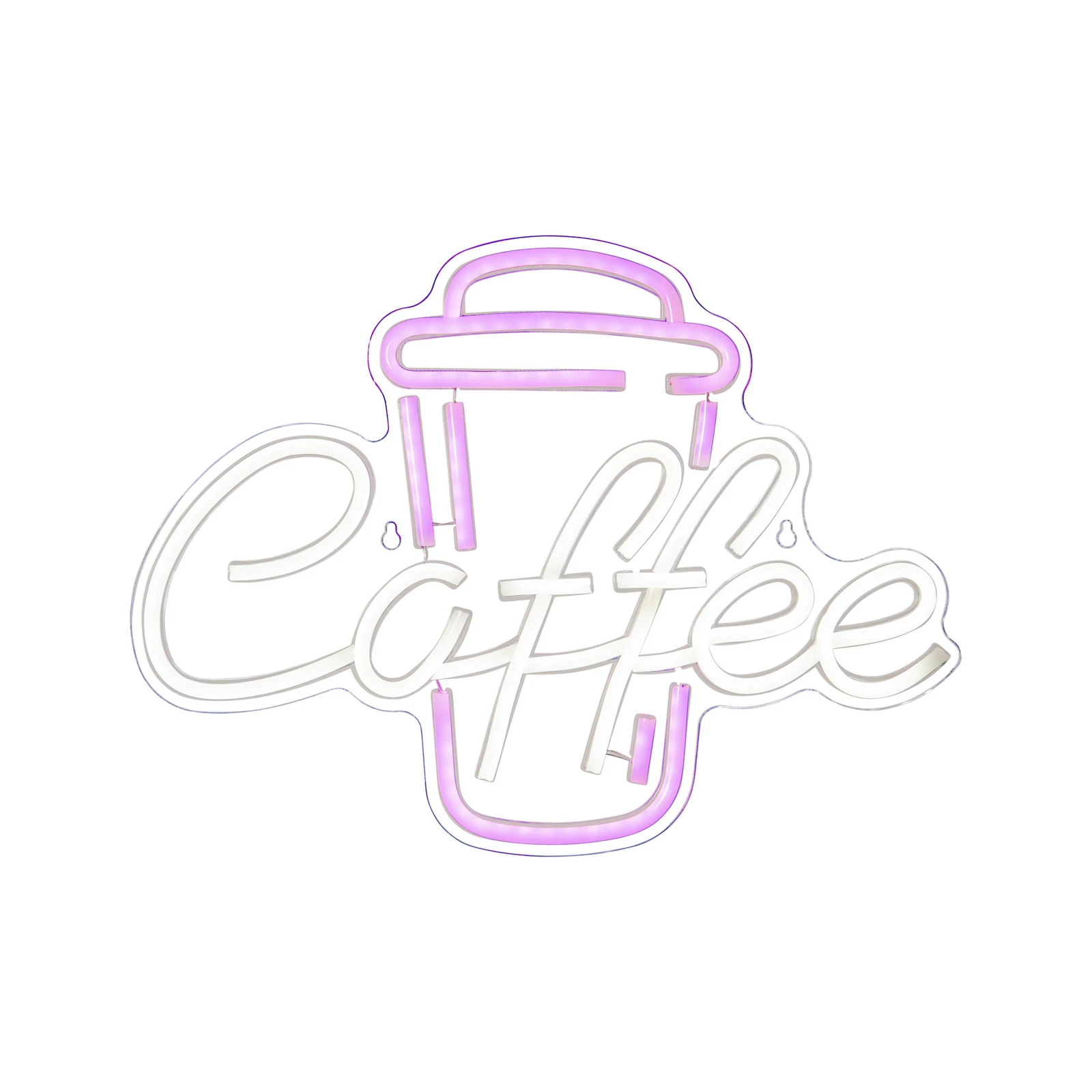 LED-Wandleuchte Coffee, pink/weiß, Plexiglas, 40 x 30 cm USB