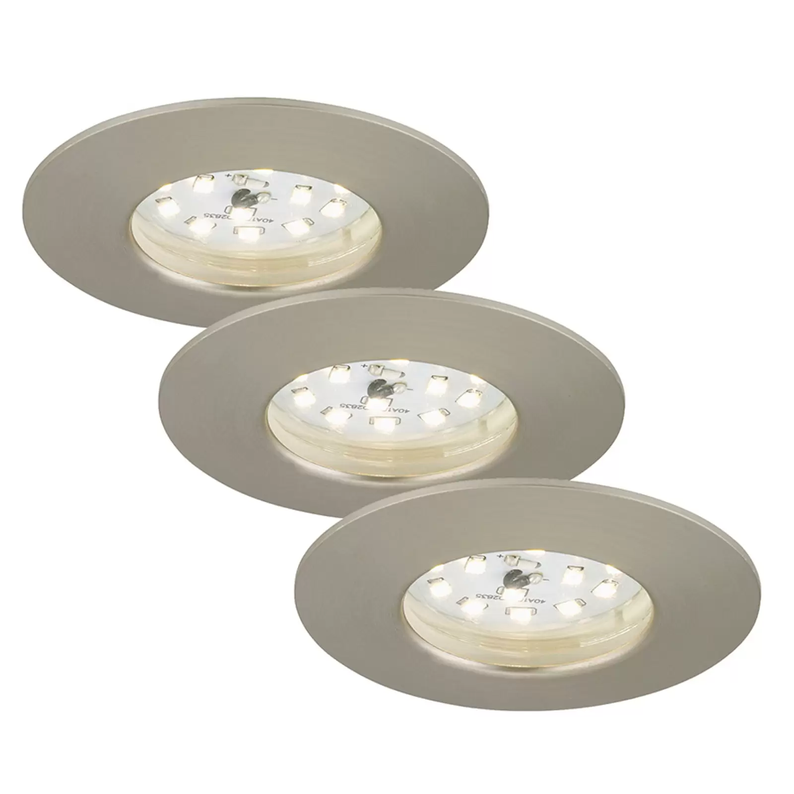 3er Set Felia LED-Einbauleuchte IP44, nickel matt | Lampenwelt.de