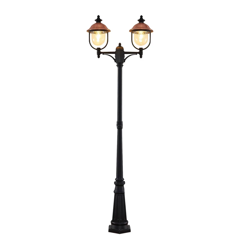 Lindby - Clint 2 Lampadaire de Parc Black/Copper