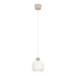 Suspension Dasmina, Ø 20 cm, blanc/sable, verre, E27