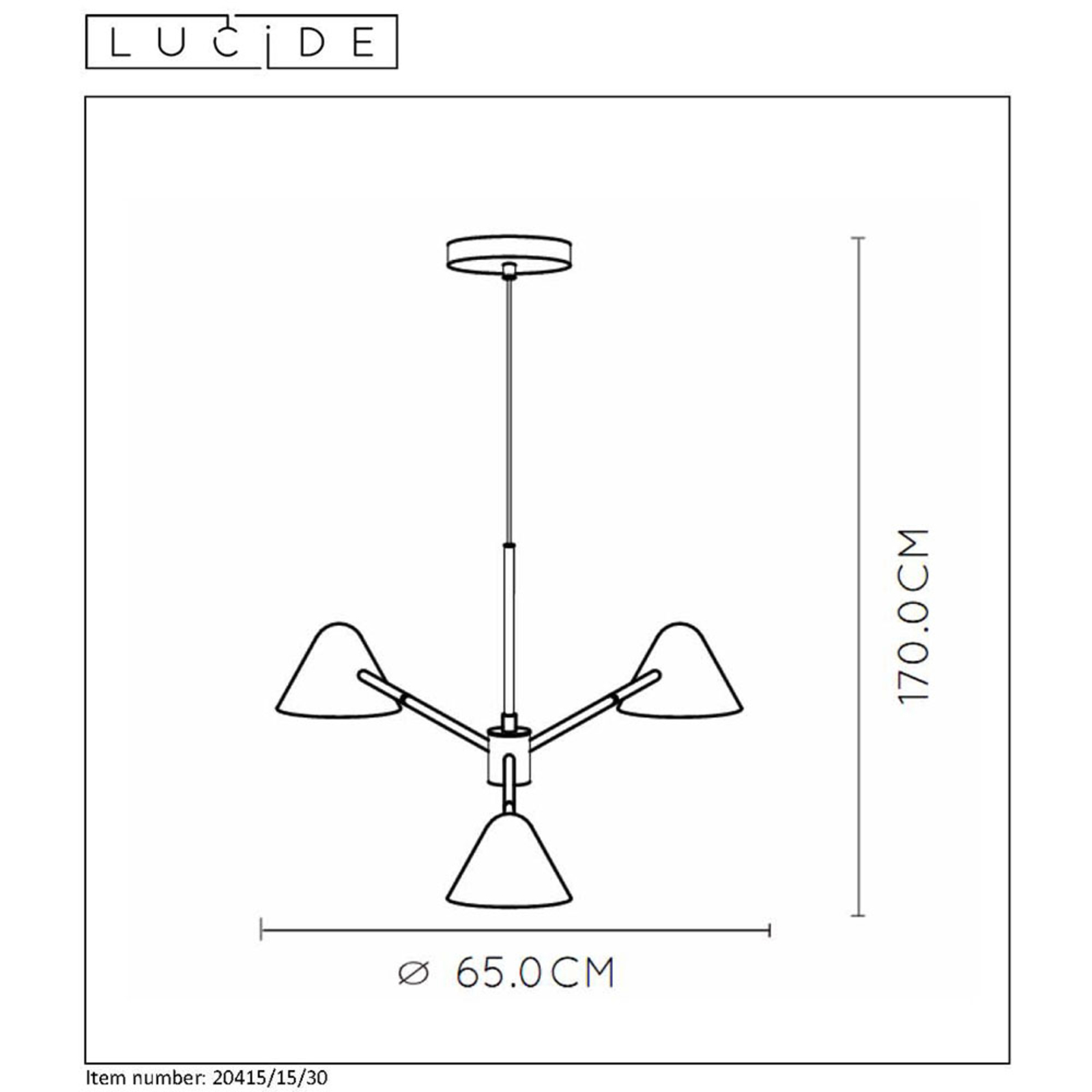 LED-Pendelleuchte Devon mit drei Kegelschirmen