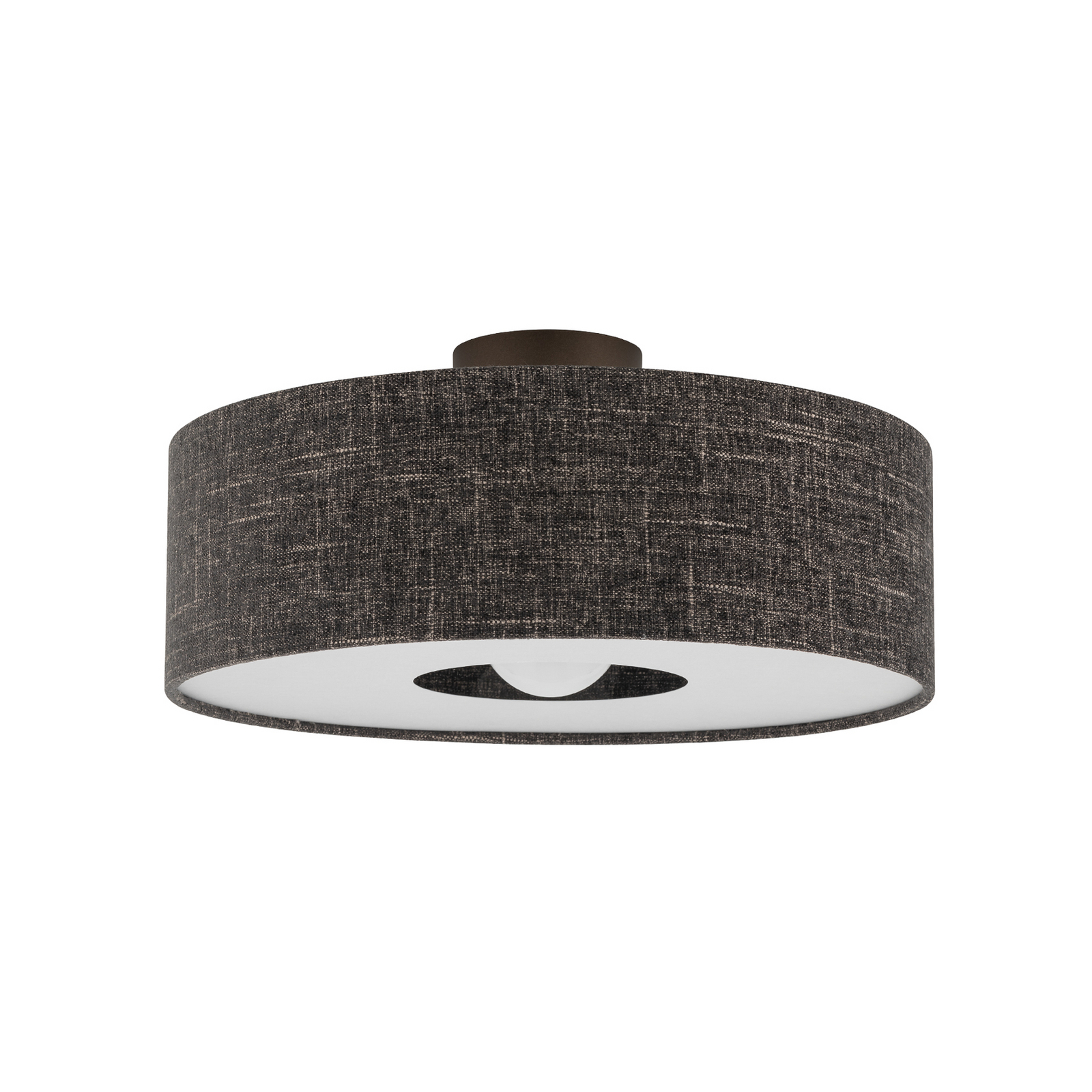 Amarela M ceiling light, black melange, textile, E27 Amarela M ceiling light, black melange, textile, E27