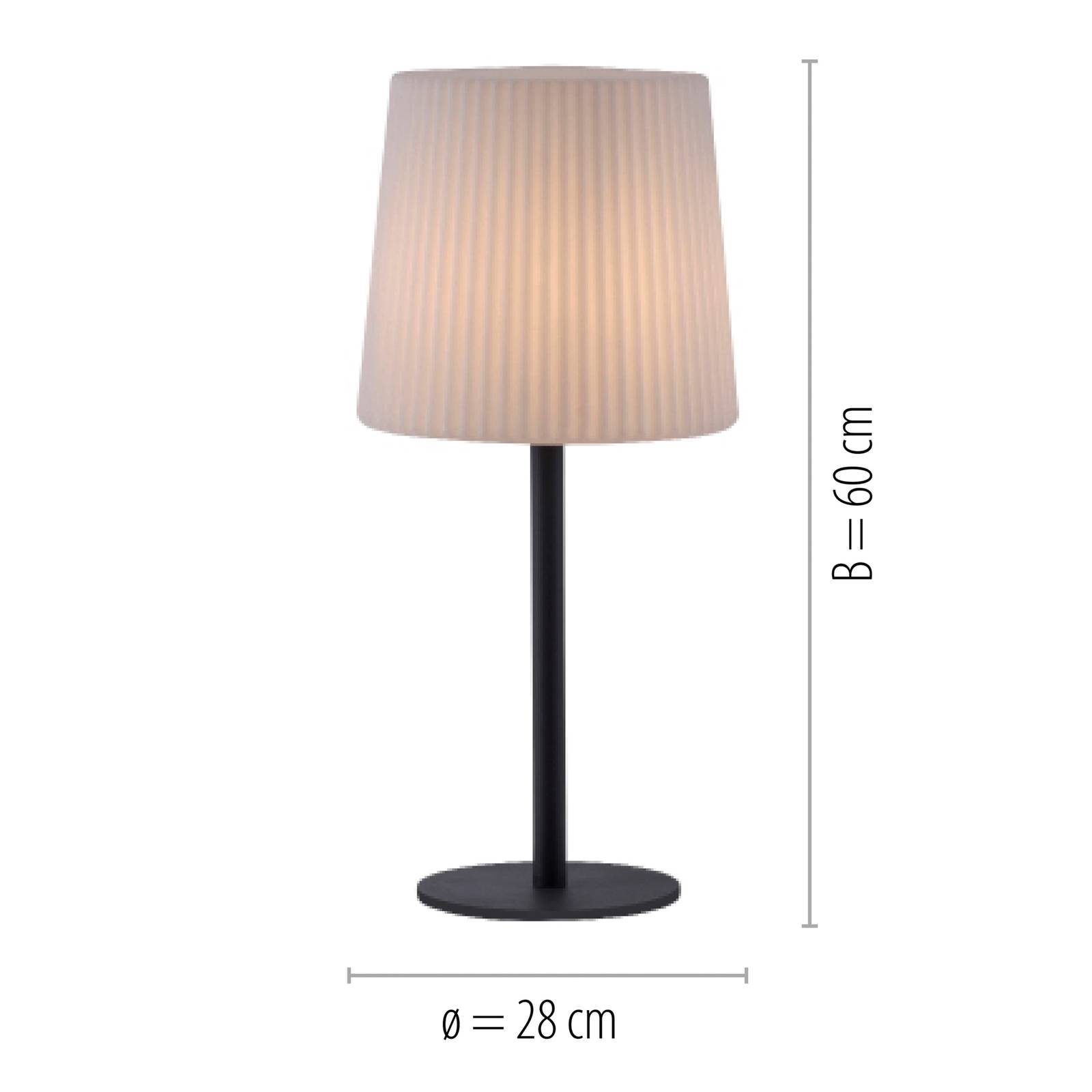 Paul Neuhaus lampa stołowa zewnętrzna Falter, IP65, wysokość 60 cm