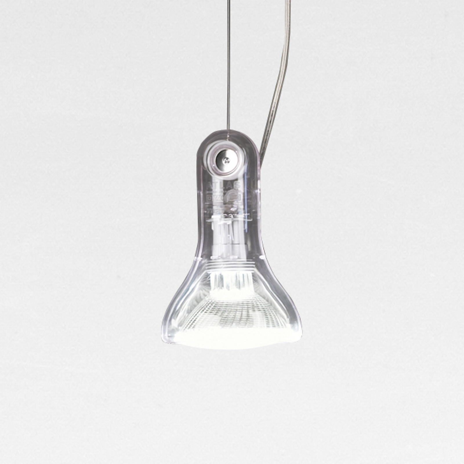 Candeeiro suspenso MARSET Atlas, 3000 K, Ø 11 cm, transparente