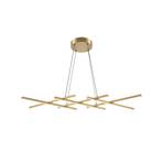 Candeeiro suspenso LED Maytoni Halo, cor de latão, comprimento 103,5 cm