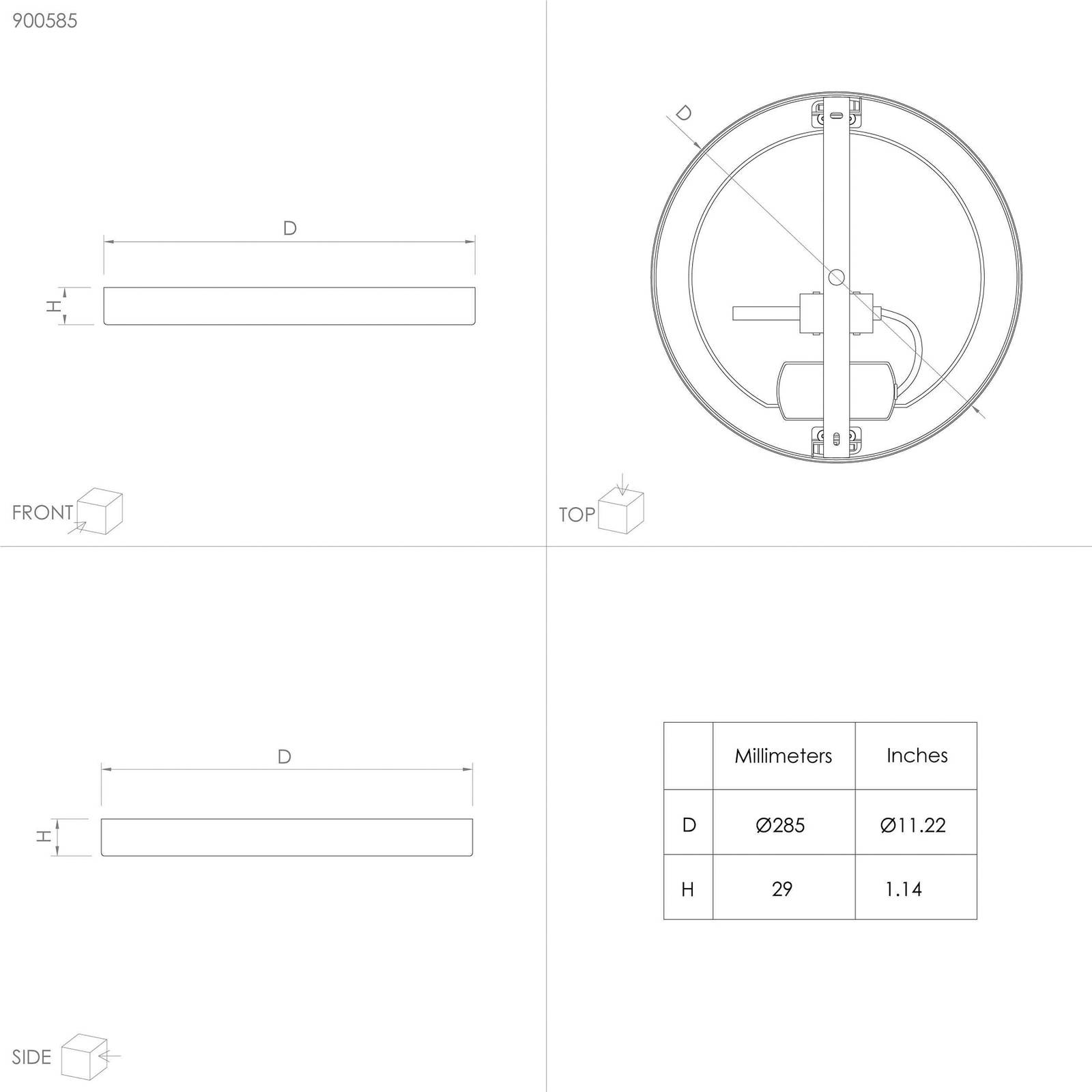 Panel natynkowy LED Fueva 5 IP20 830 nikiel Ø28,5cm