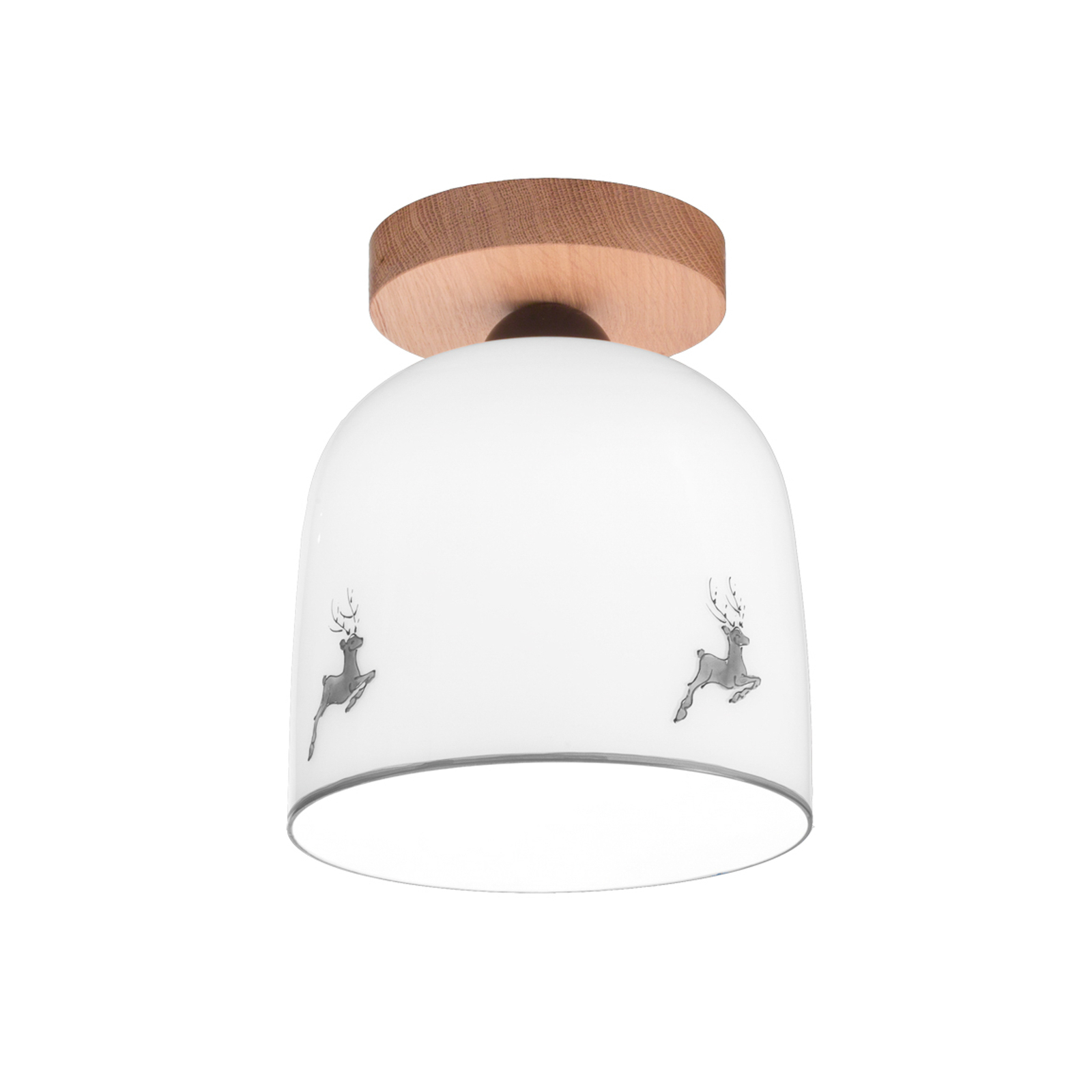 KOLARZ Chalet ceiling lamp, white/deer grey, Ø 19 cm