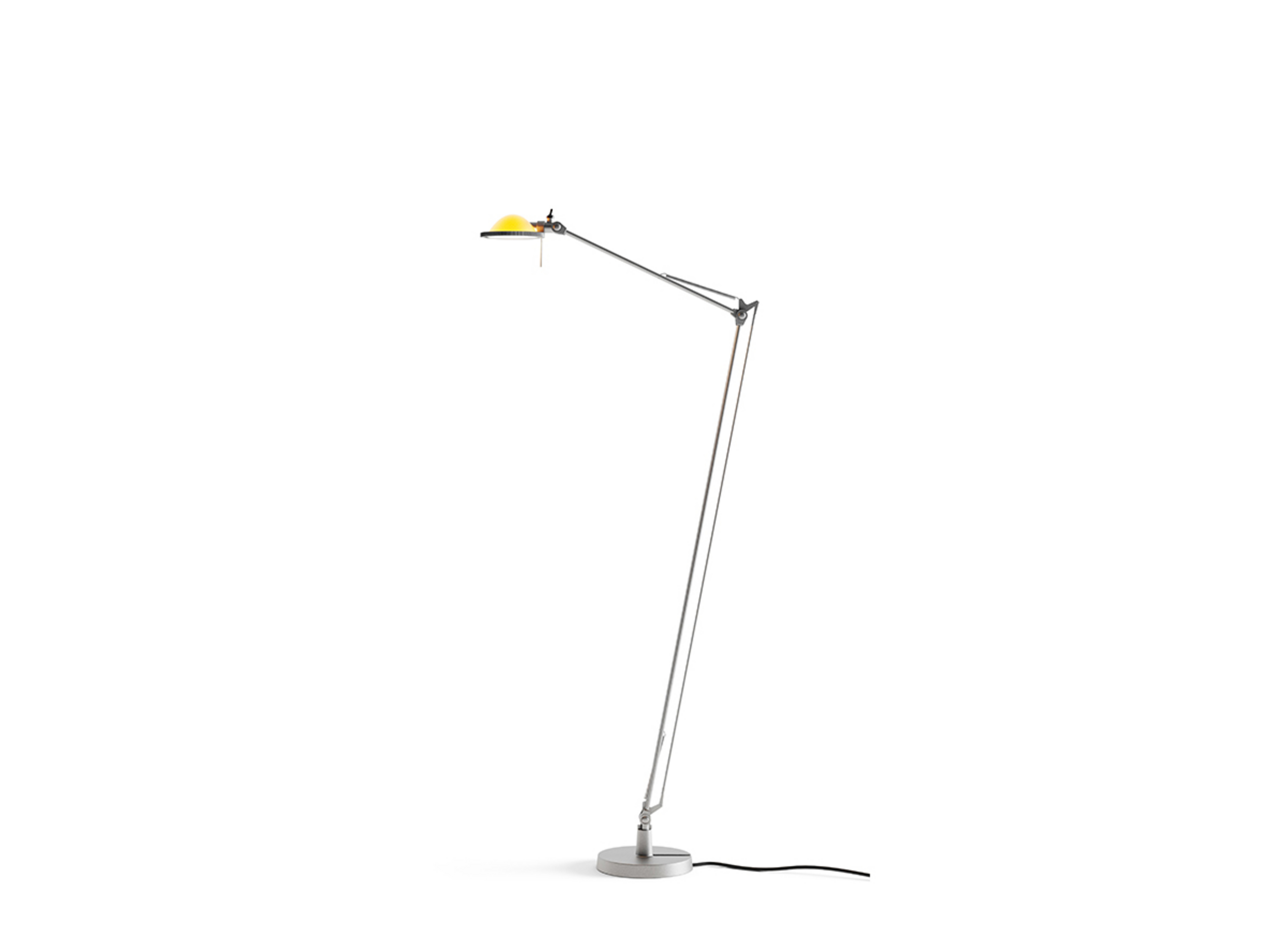 Berenice gulvlampe, aluminium, gul lampehode - Luceplan