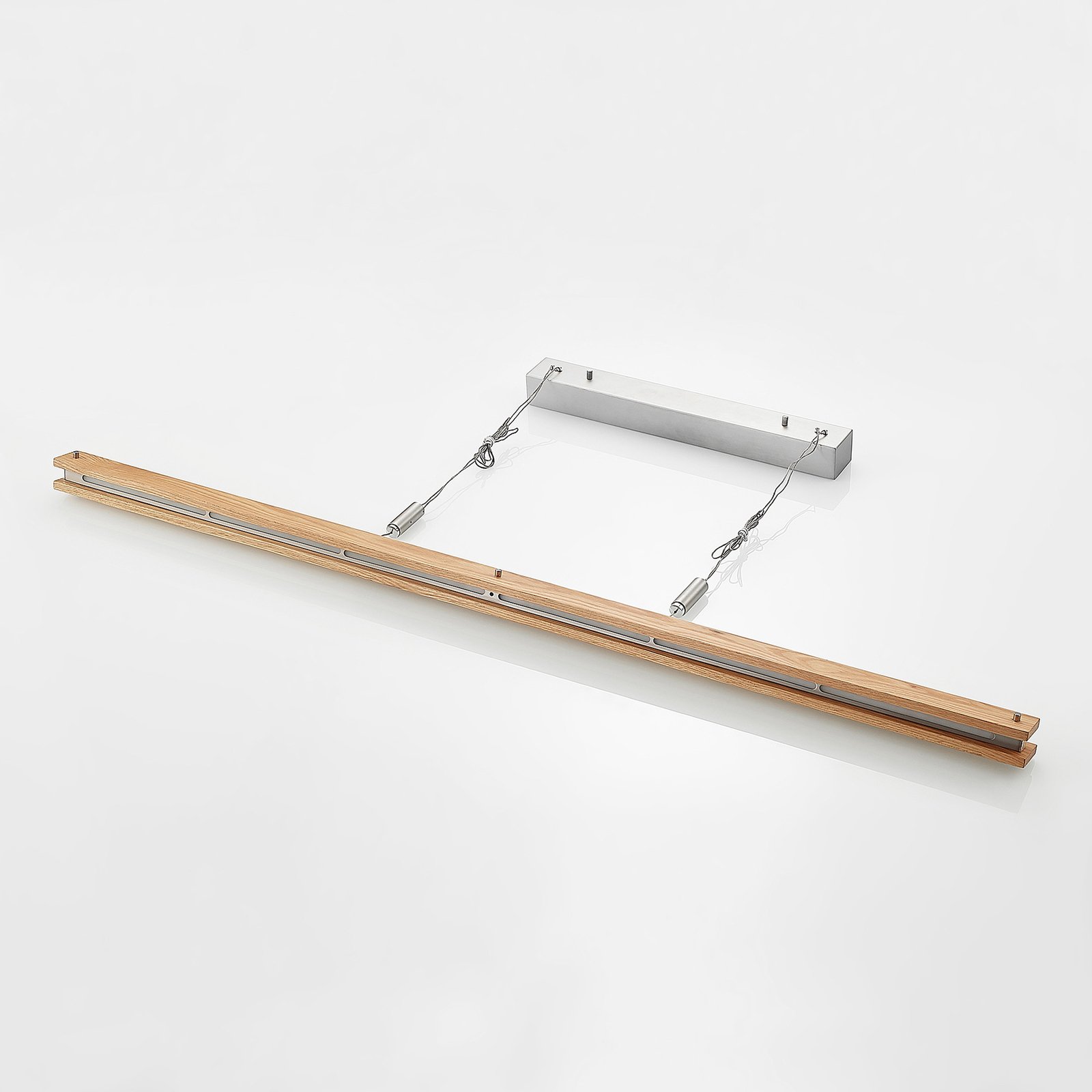 Lindby Alimara suspension LED en bois, 138 cm