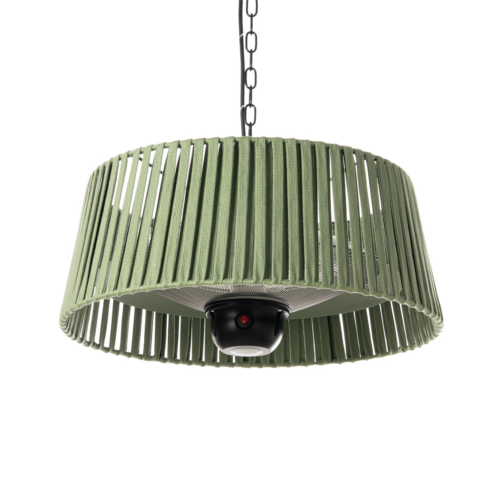 Lucande Pyravo suspended patio heater, green, aluminium, Ø 60 cm Lucande Pyravo suspended patio heater, green, aluminium, Ø 60 cm