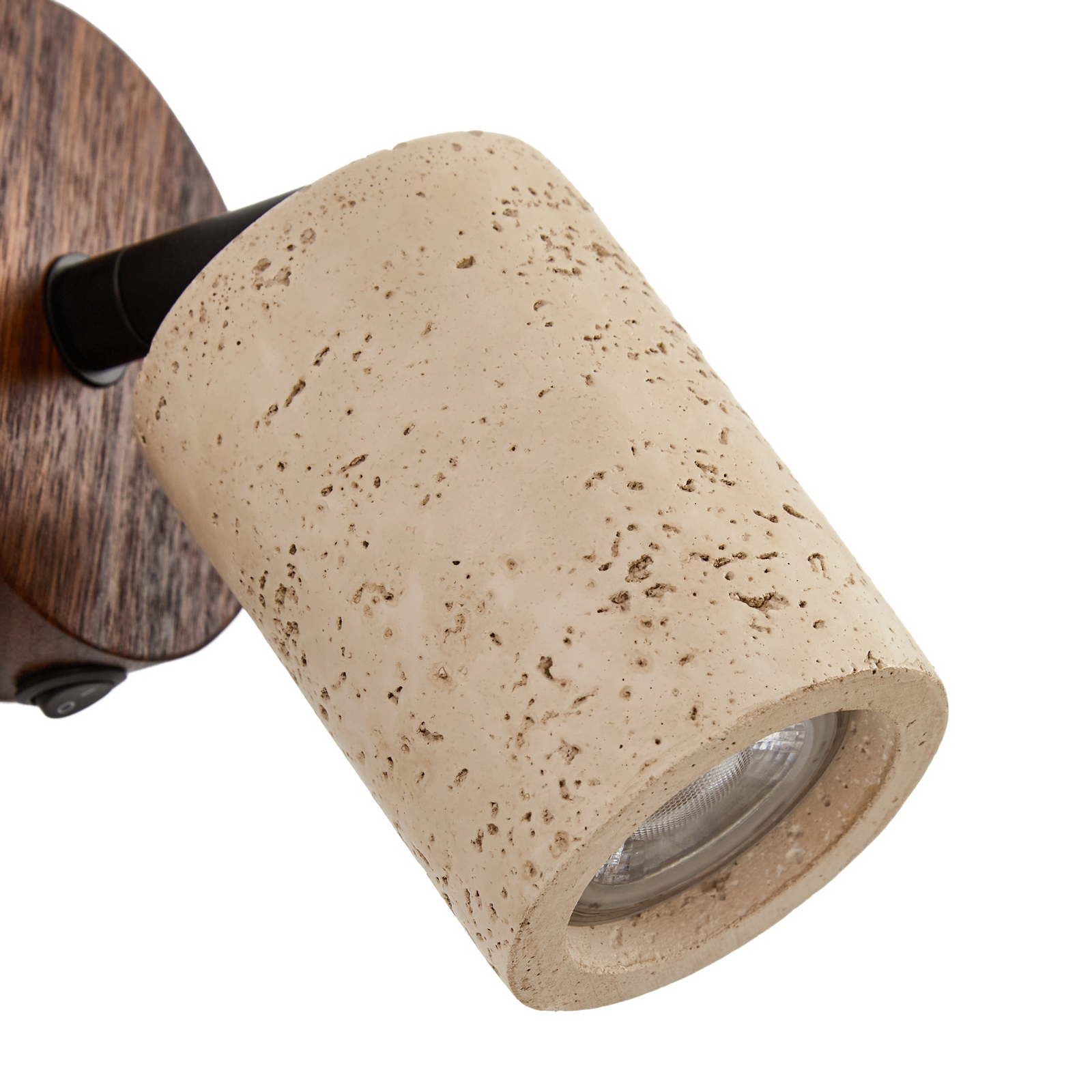 Nástěnné bodové svítidlo Lucande Carlotta, Ø 10 cm, béžové, beton, GU10 Nástěnné bodové svítidlo Lucande Carlotta, Ø 10 cm, béžové, beton, GU10
