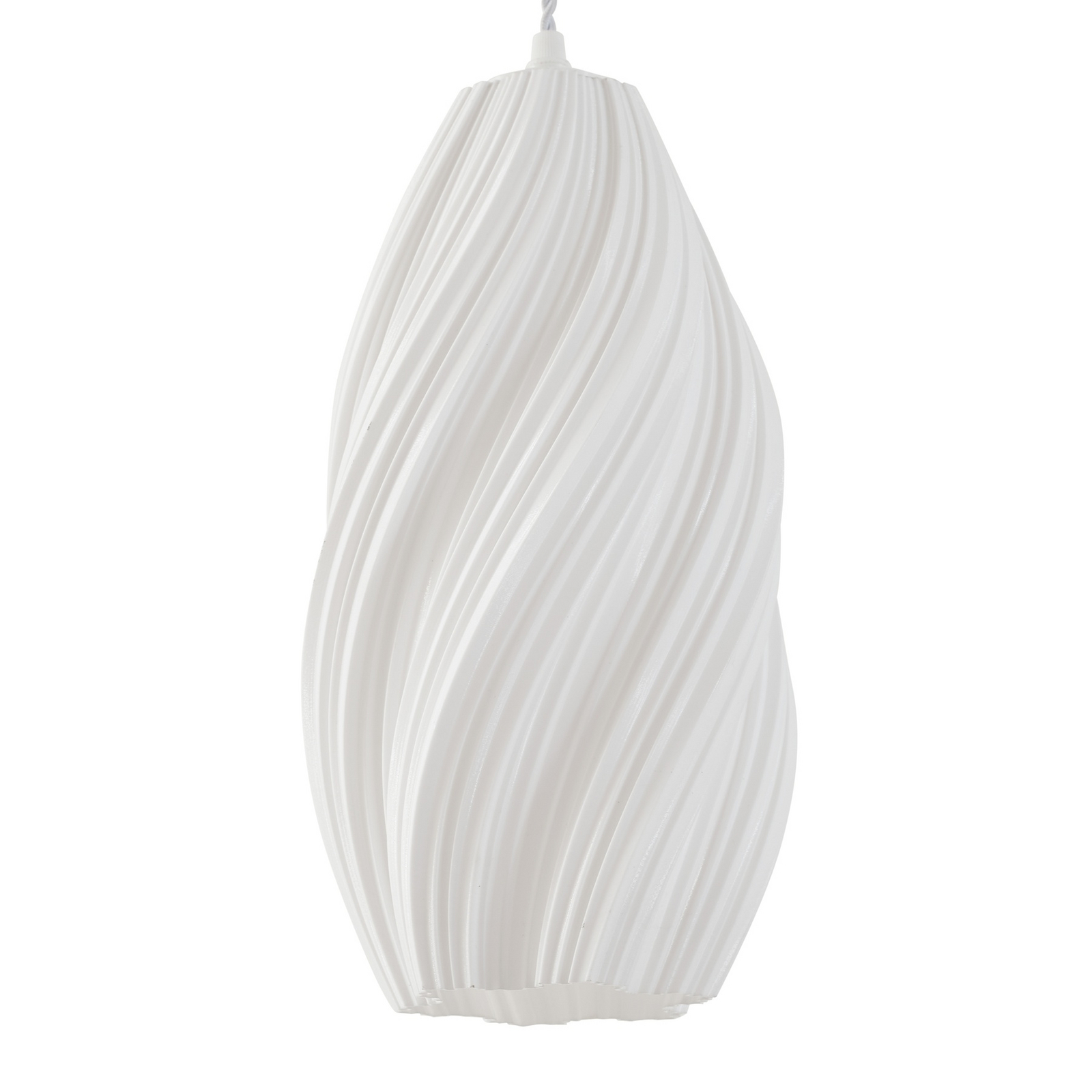 Lindby hanglamp Nuvia, Ø 15,5 cm, wit, gedraaid