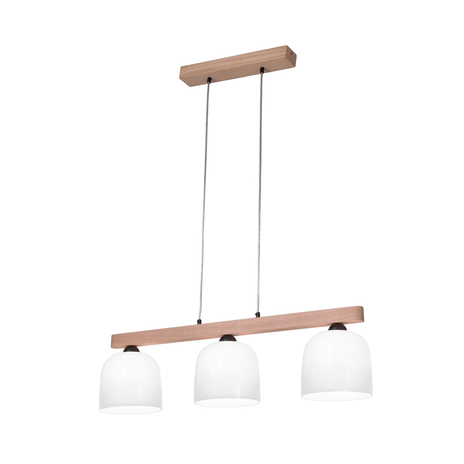 Kolarz Chalet hanglamp, lengte 88 cm, wit/bruin, 3-lamps.