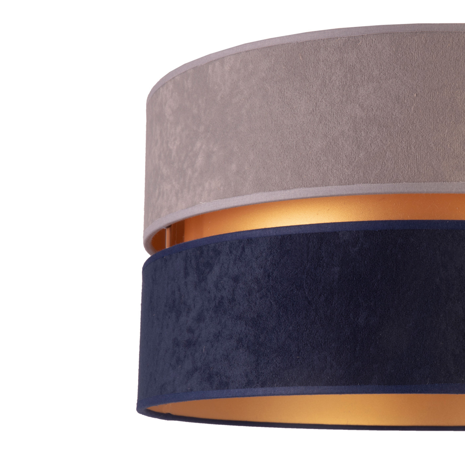 Vegglampe Duo, marineblå/grå/gull, Ø25cm