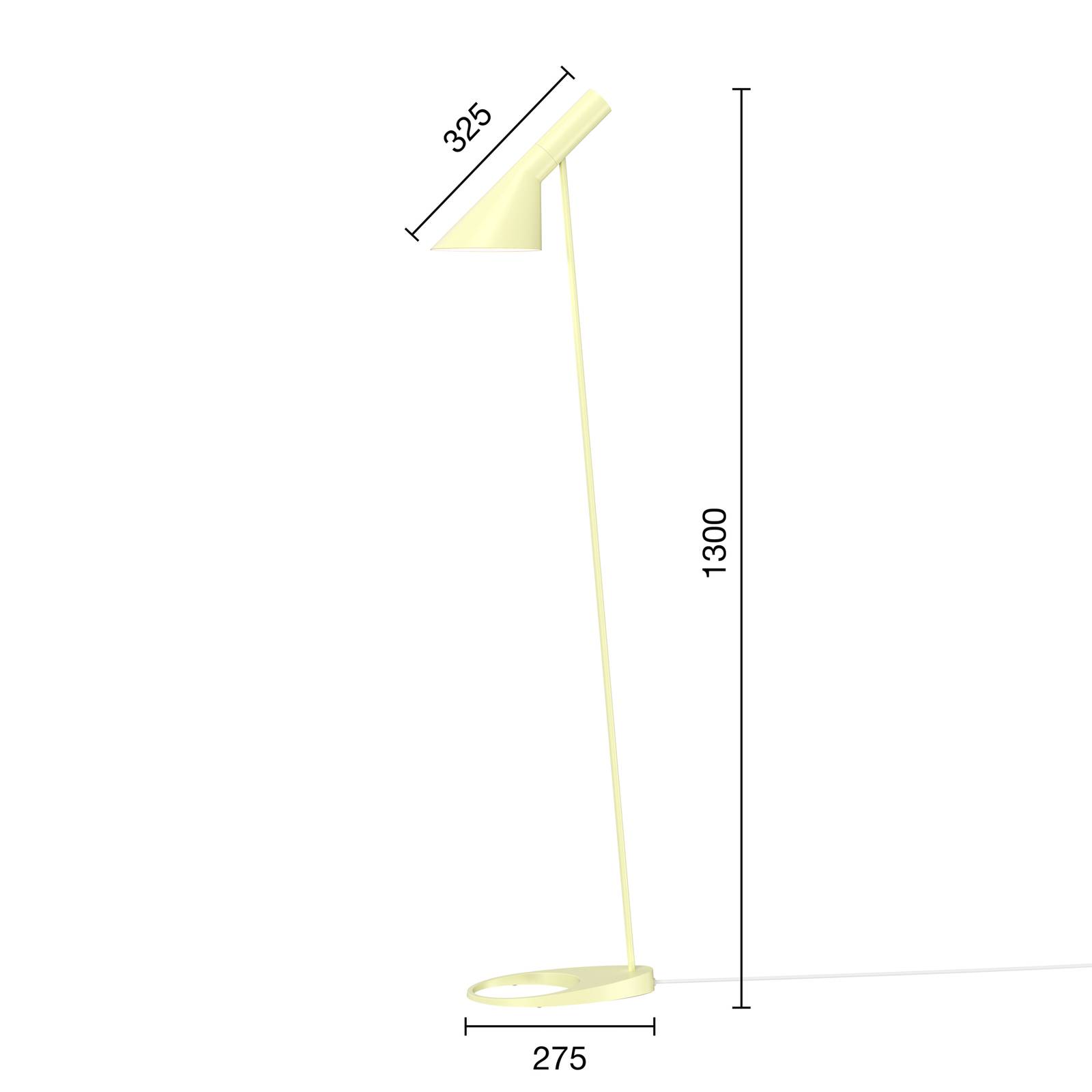 E-shop Louis Poulsen AJ dizajnová stojacia lampa svetlá žltá