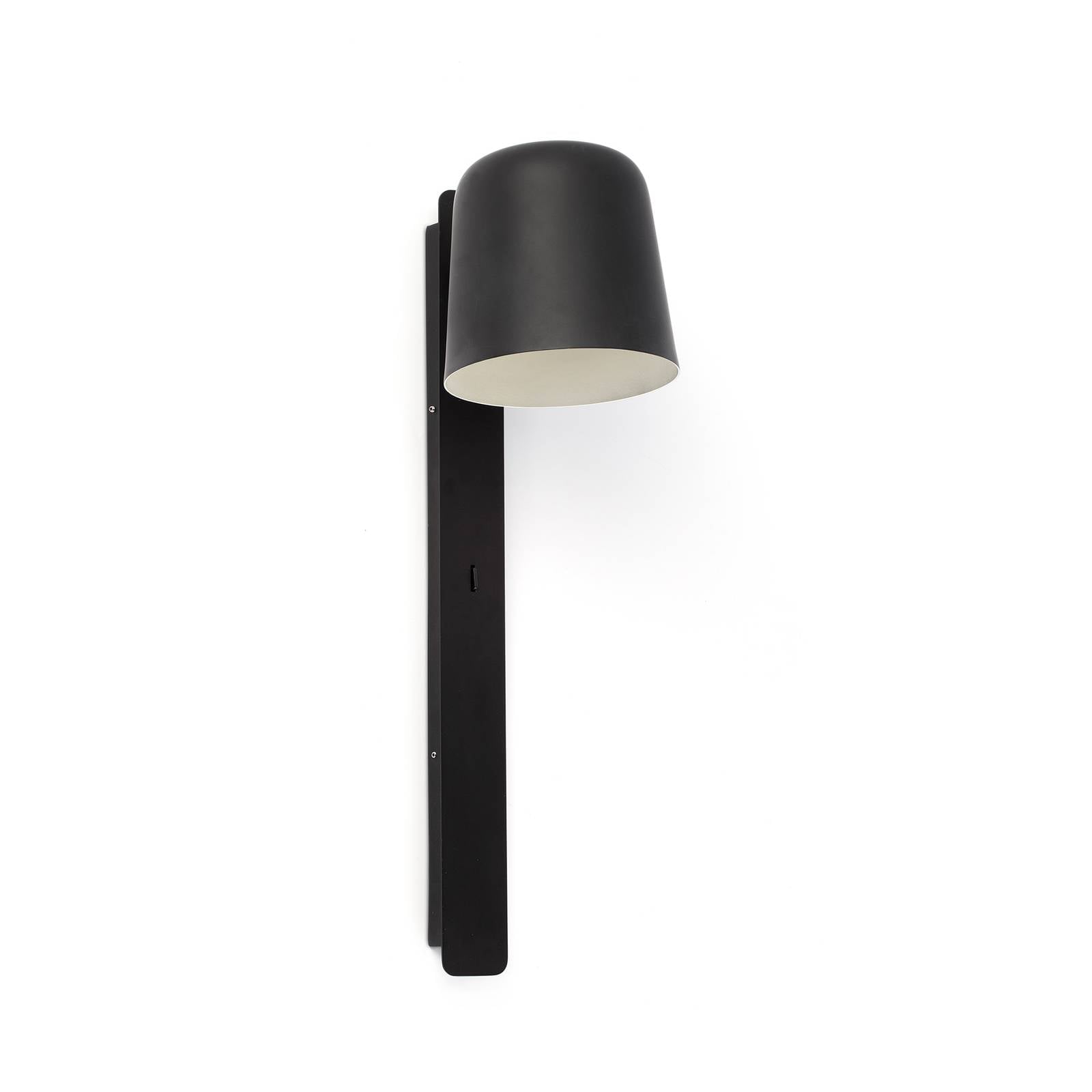 FARO BARCELONA Lámpara de pared Tila, cabeza giratoria, negro, para salón / comedor, acero, E27, 15 W, anchura: 18 cm, altura: 46 cm