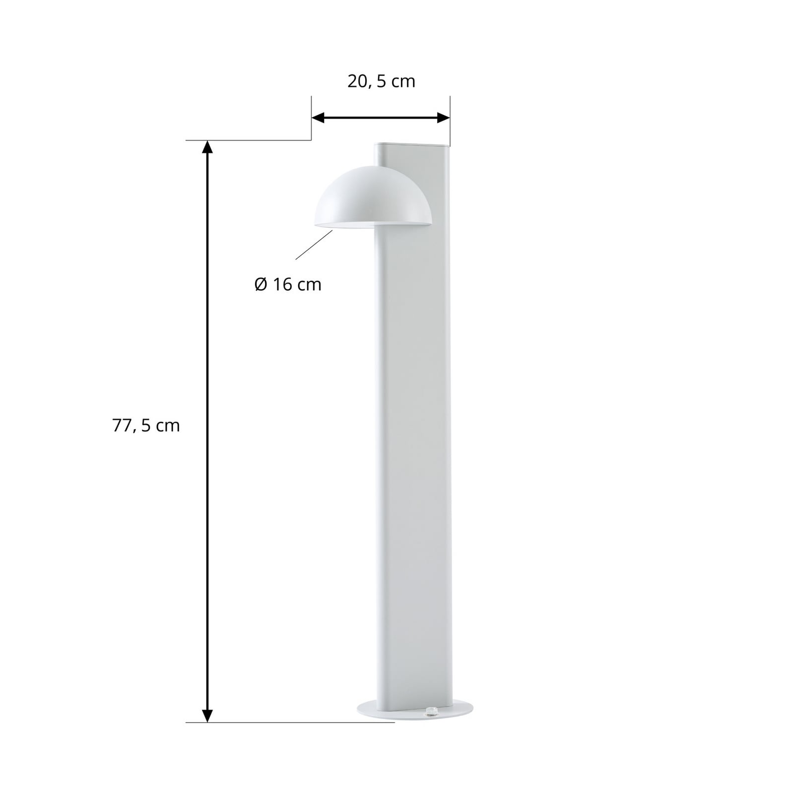 Velira LED tuinpadverlichting, hoogte 77 cm, 1-lamp, lichtgrijs, IP44 - Lucande