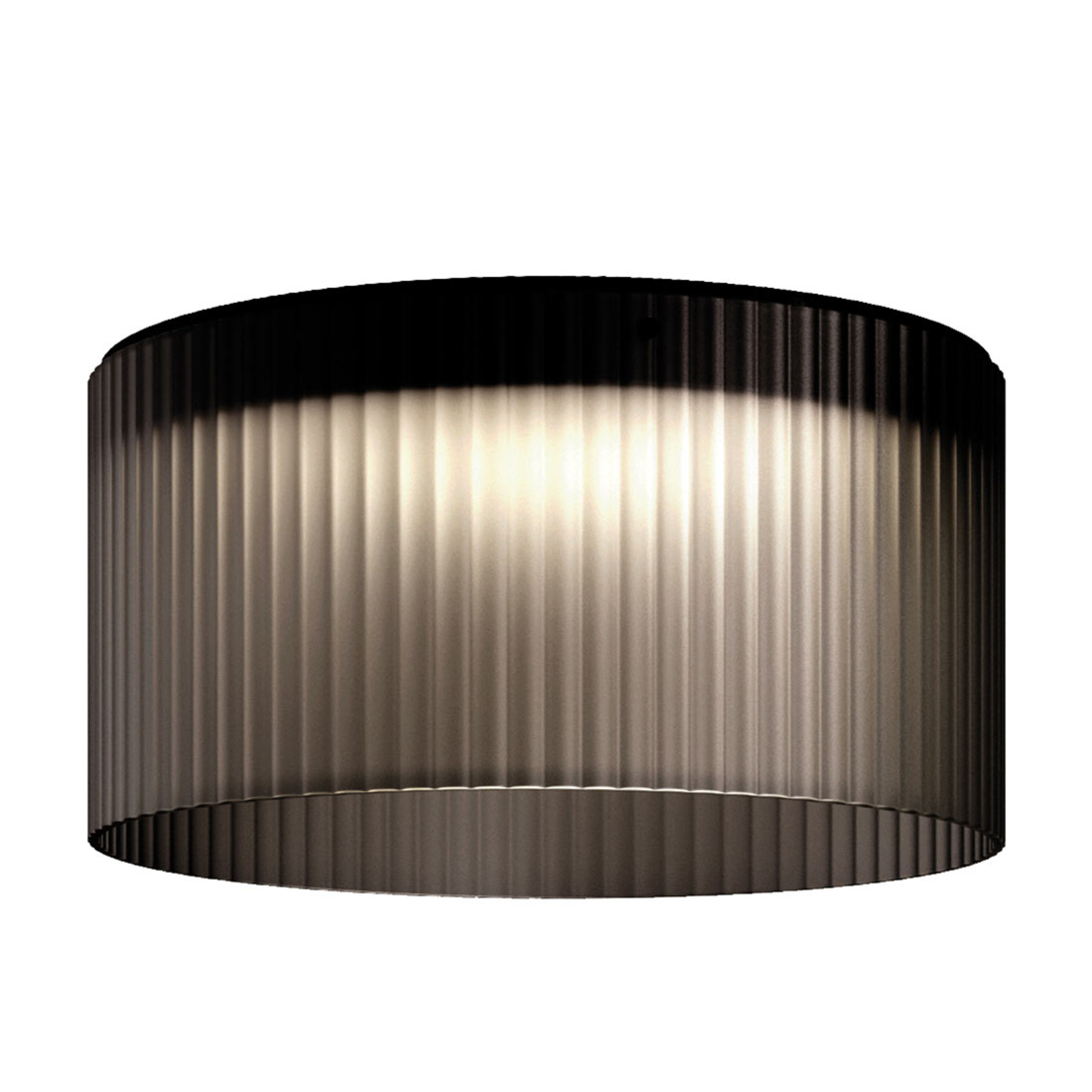 Kundalini Giass - LED ceiling light Ø 50 cm, grey, for Living / Dining Room, metal, glass, polycarbonate, 17 W, energy efficiency: A+, H: 25 cm