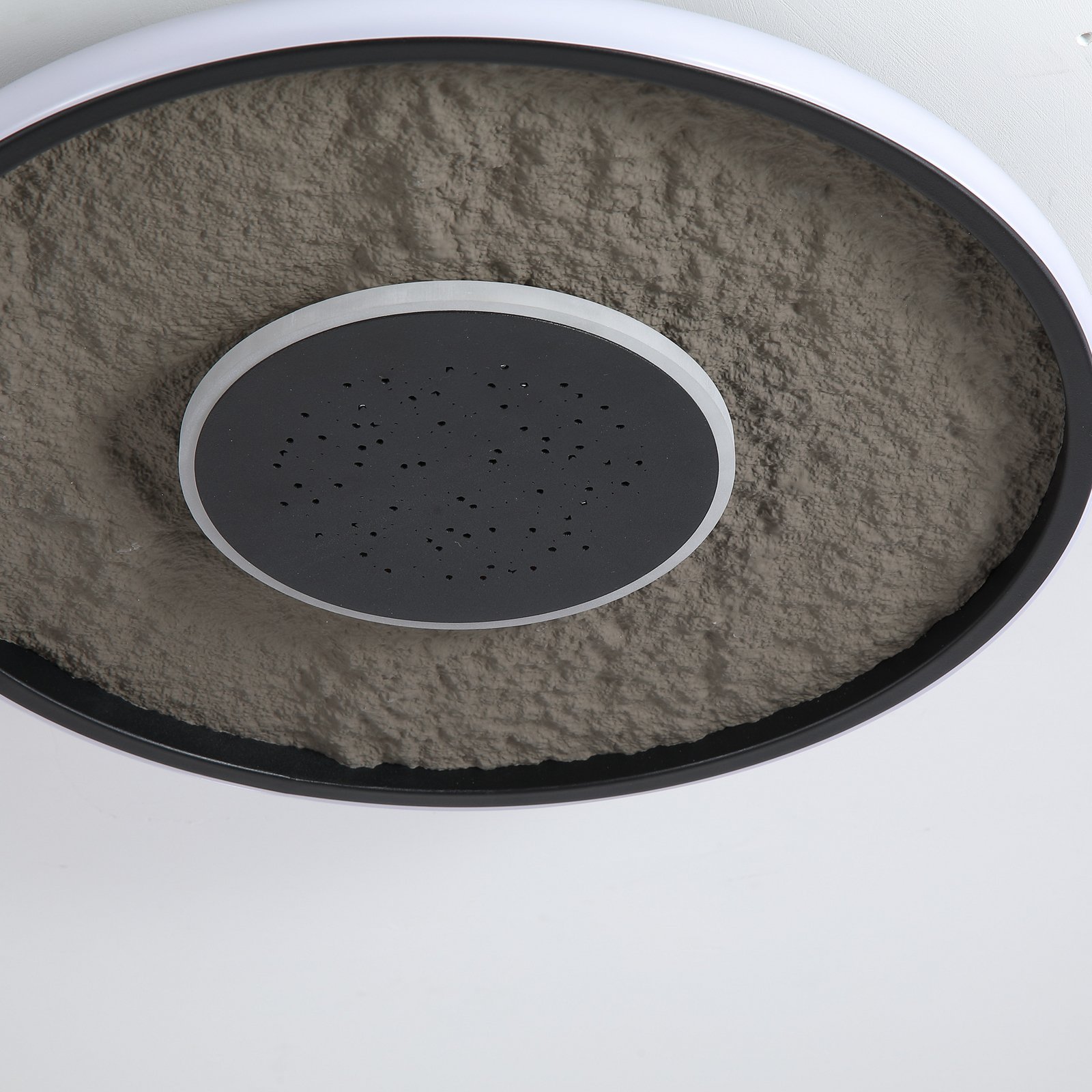 LED-Deckenlampe Lumadisc, Sternen-Effekt, schwarz, Ø 41 cm