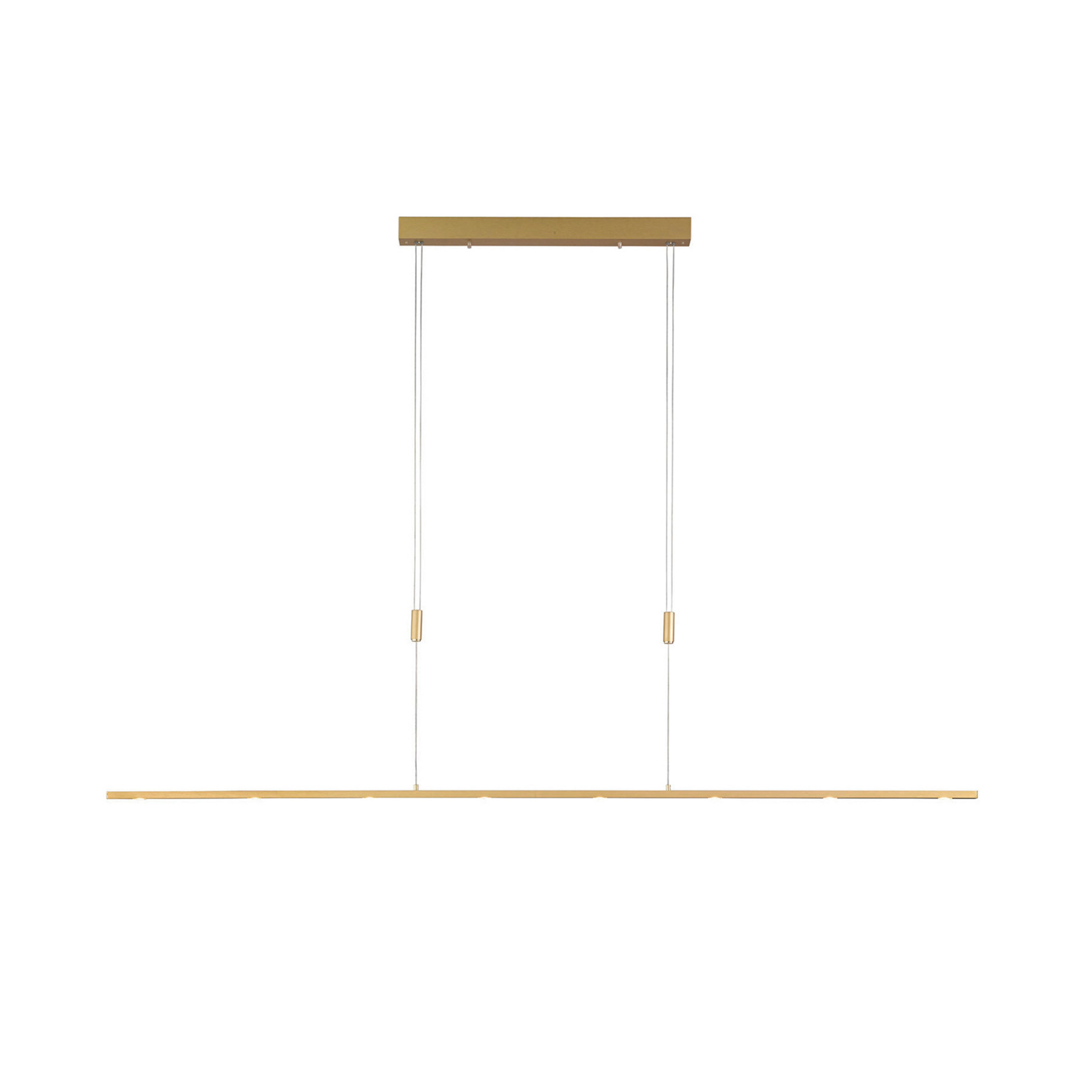 Suspension LED Tolu, longueur 179 cm, laiton - Quitani