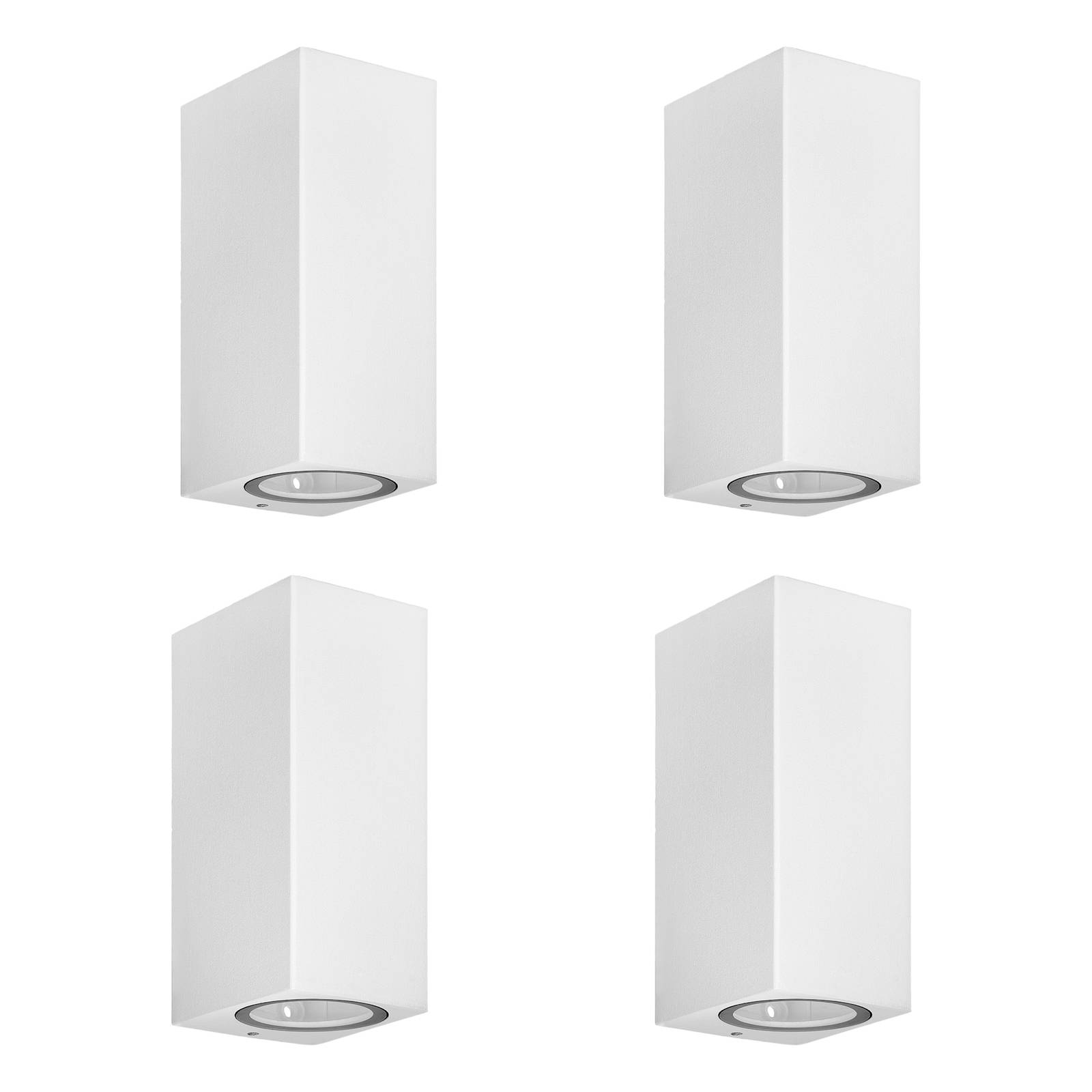 Prios applique d’extérieur Tetje blanc angulaire 16 cm set de 4 pièces