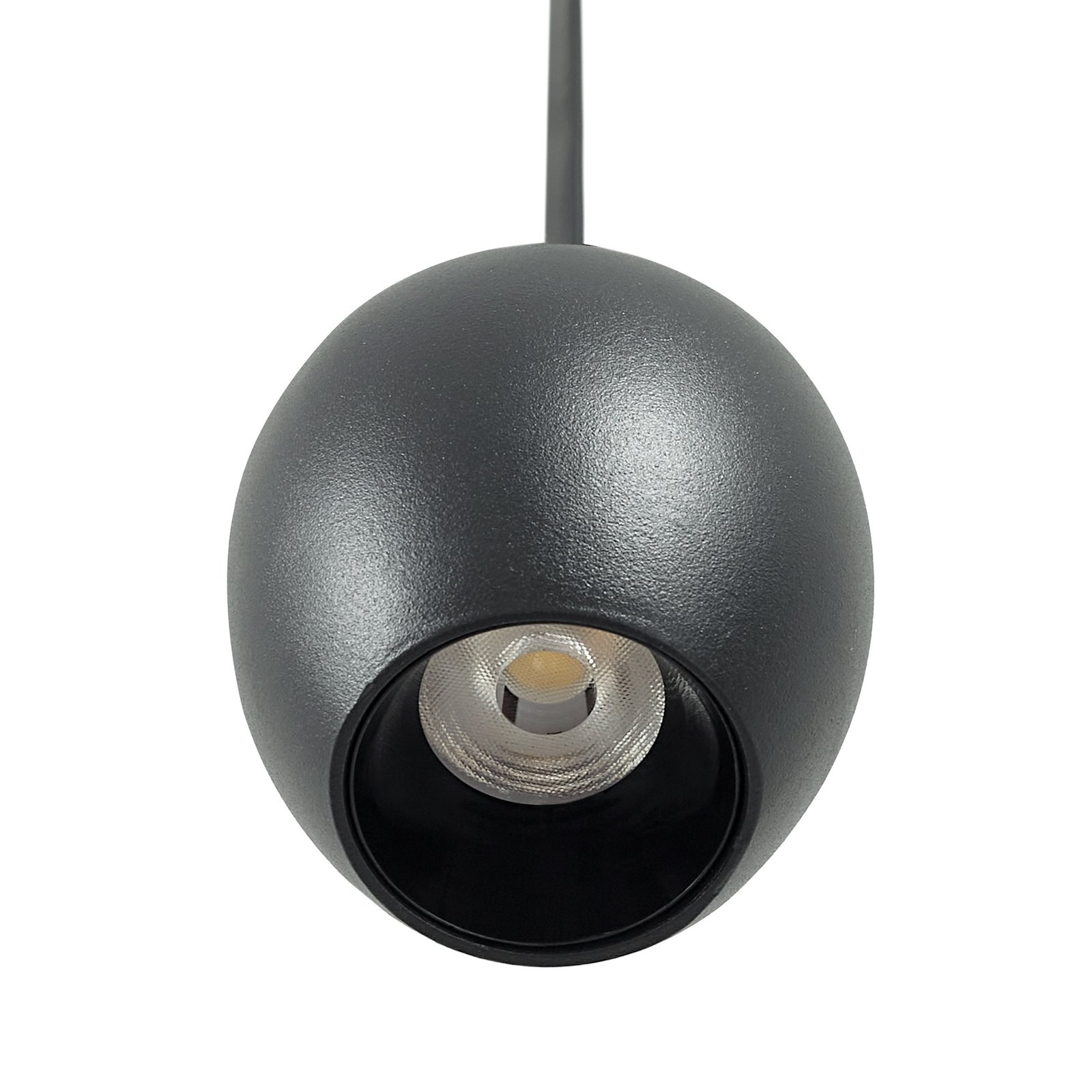 Lindby LED závěsné svítidlo Lumaro, černé, Ø 6,2 cm, 48V