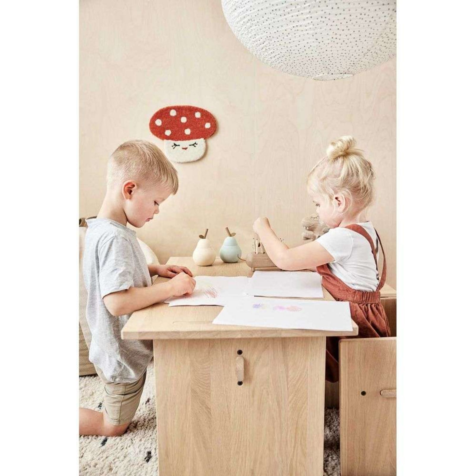 Moyo lampshade, white with dots, Ø 31 cm OYOY Living Design - Paper / cardboard