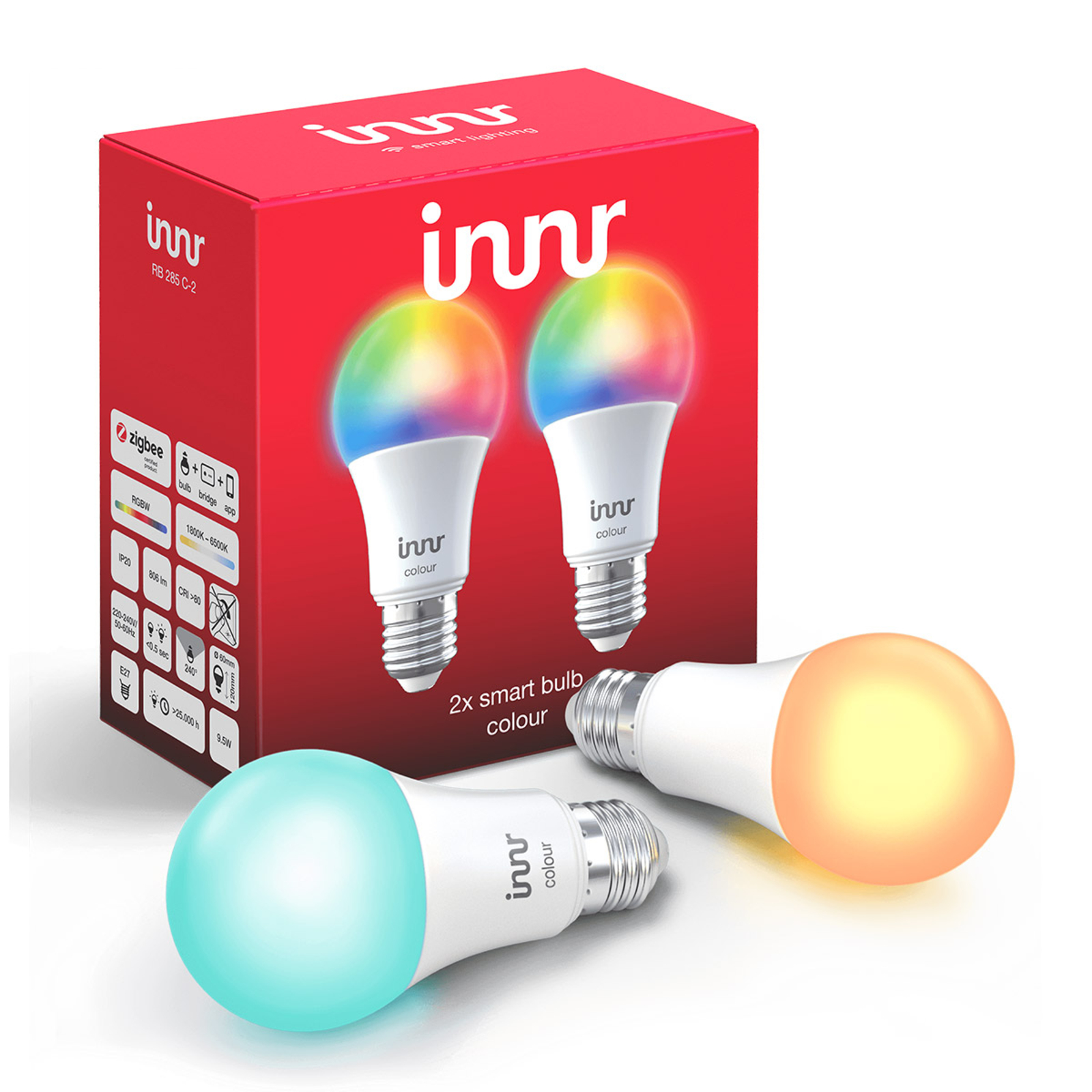 E27 9,5W LED-Lampe Innr Smart Bulb Colour 2er-Pack