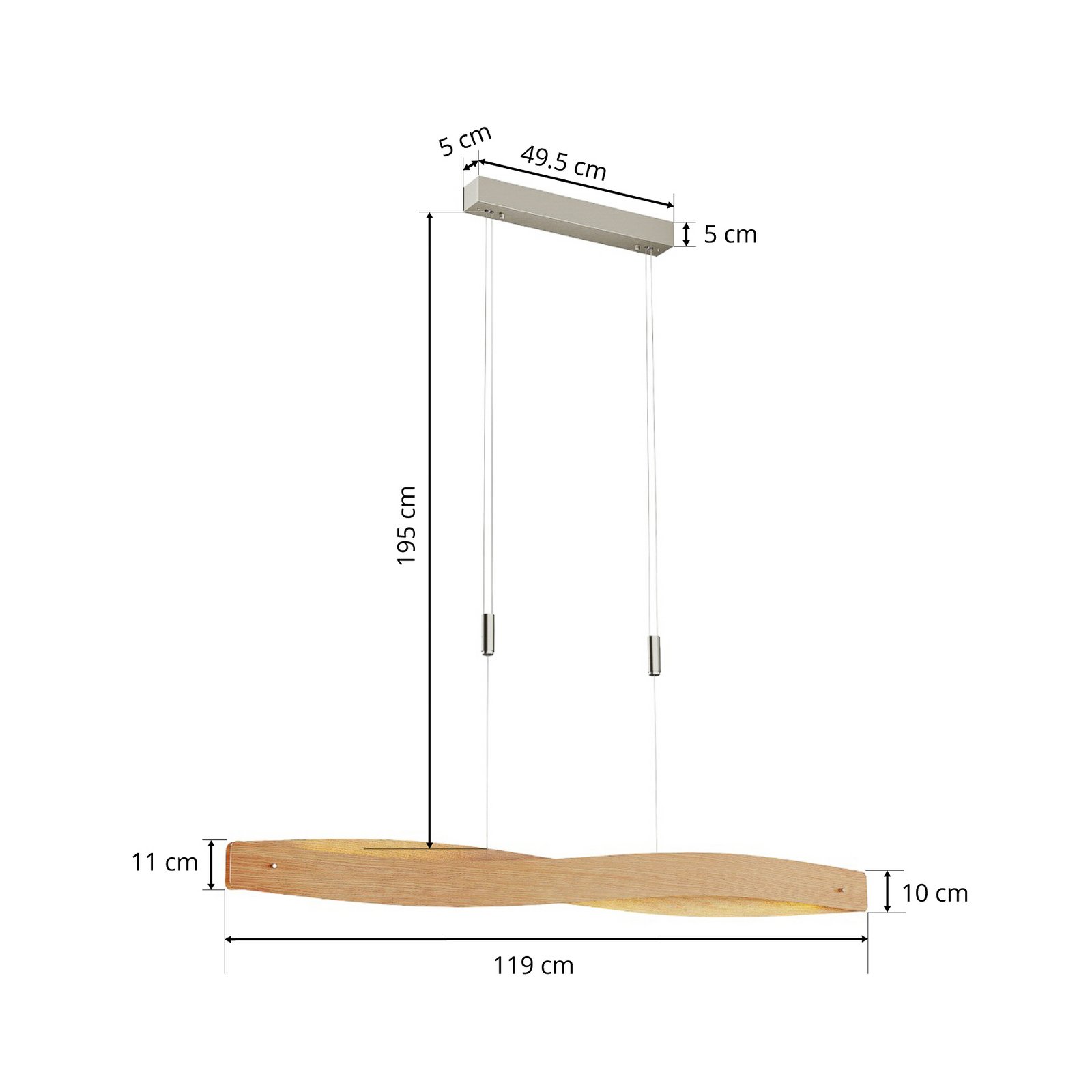 Lian Függőlámpa L119 Oak/Nickel - Lucande