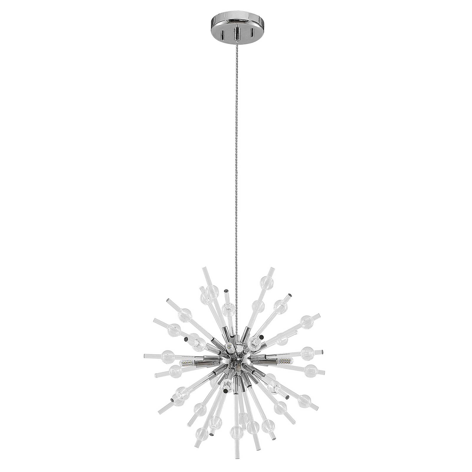 Lucande Designer Pendant Light - Living / Dining Room - Hanging Light - Globe Light - dimmable - Silver