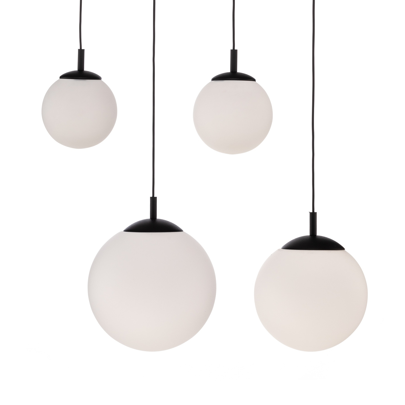 Hanglamp Esme, opaalglas, 4-lamps, lineair
